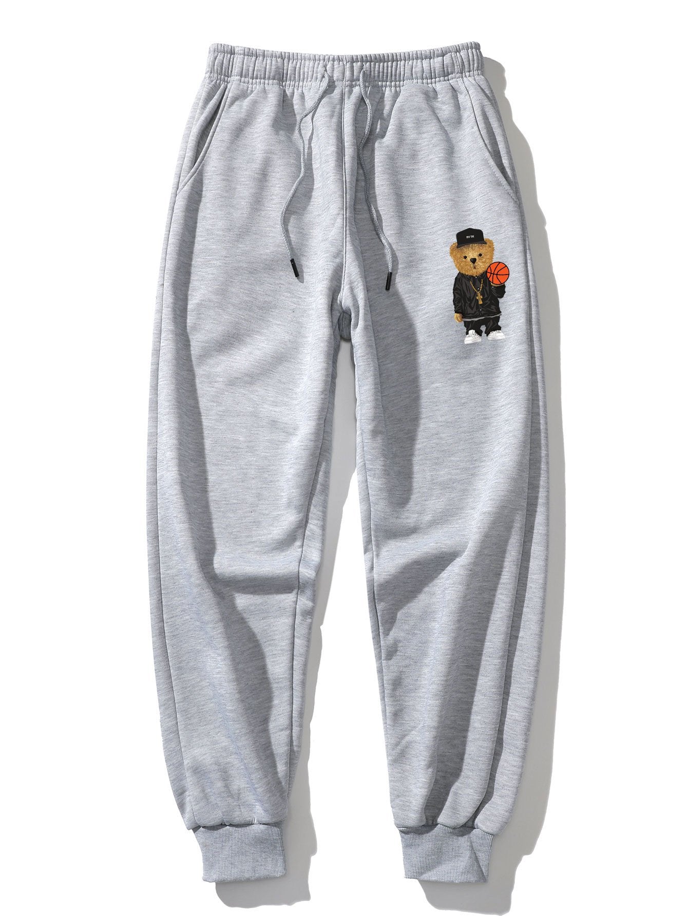 Basketball Bear Print Jogger Pants