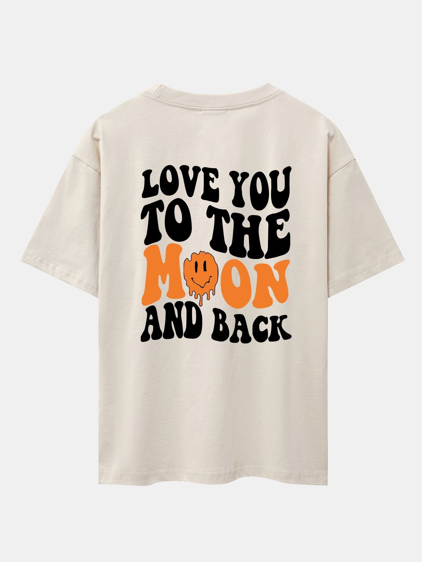 Smiley Slogan Back Print Drop Shoulder Oversize T-Shirt