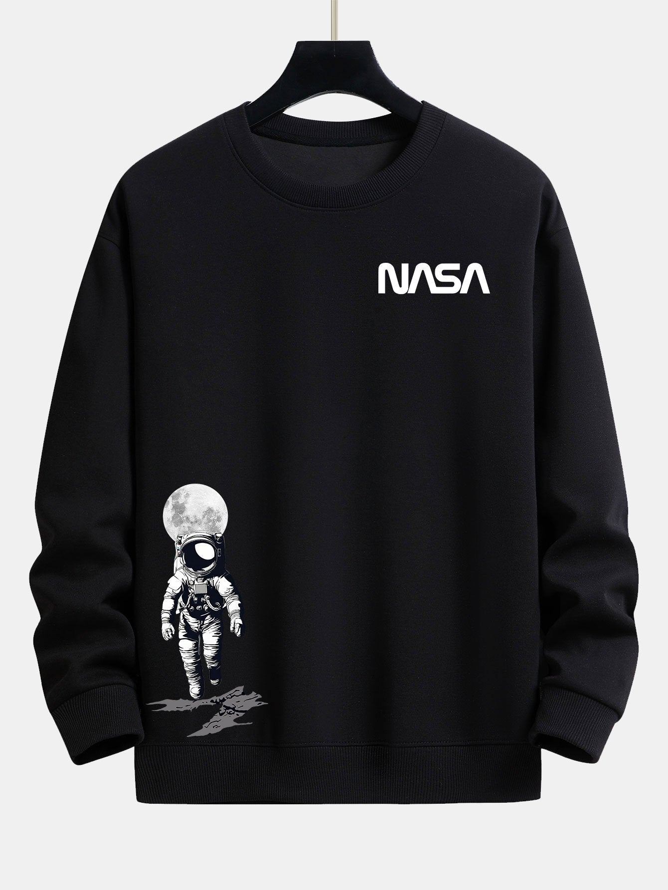 Sweat-shirt coupe décontractée à imprimé astronaute de la NASA