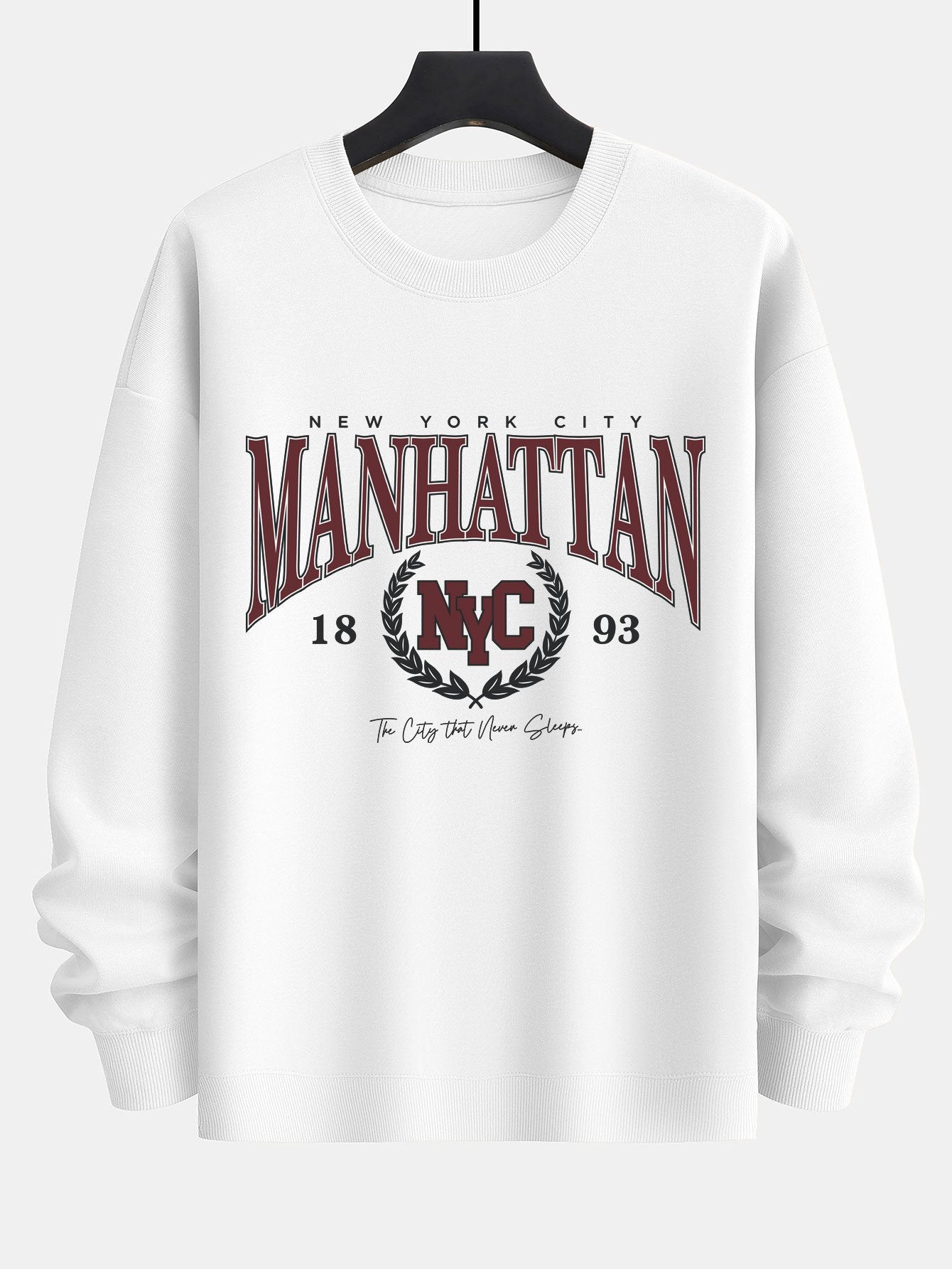 Sweat-shirt décontracté à imprimé universitaire Manhattan