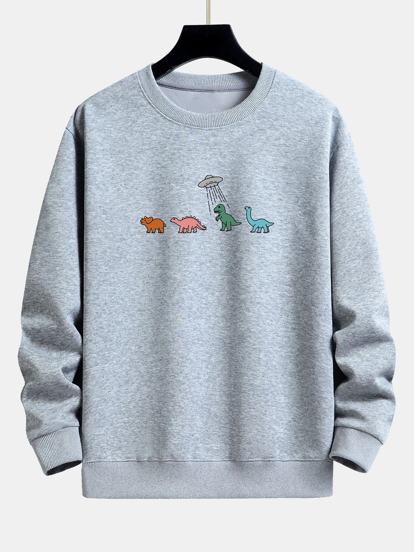 Sweat-shirt coupe décontractée à imprimé dinosaure