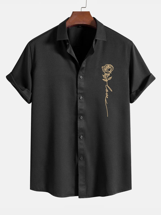 Chemise boutonnée à imprimé Rose Love