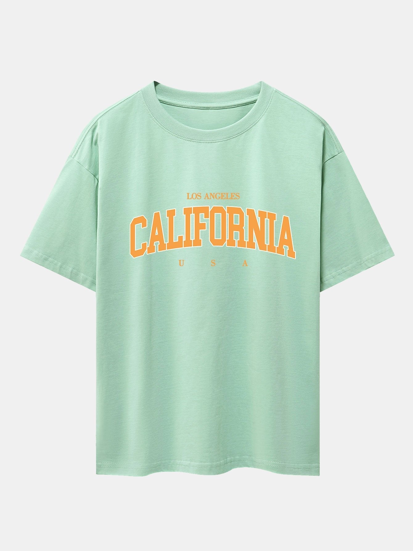 Los Angeles California Print Drop Shoulder Oversize T-Shirt