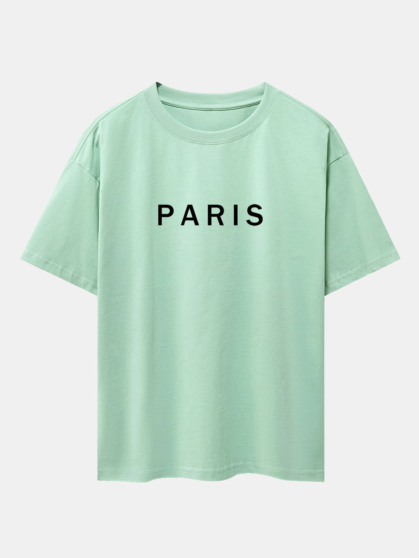 Paris Print Dropped Shoulders Oversize T-Shirt