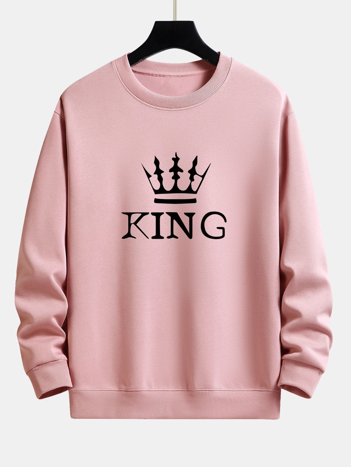 Sweat-shirt coupe décontractée à imprimé King Crown