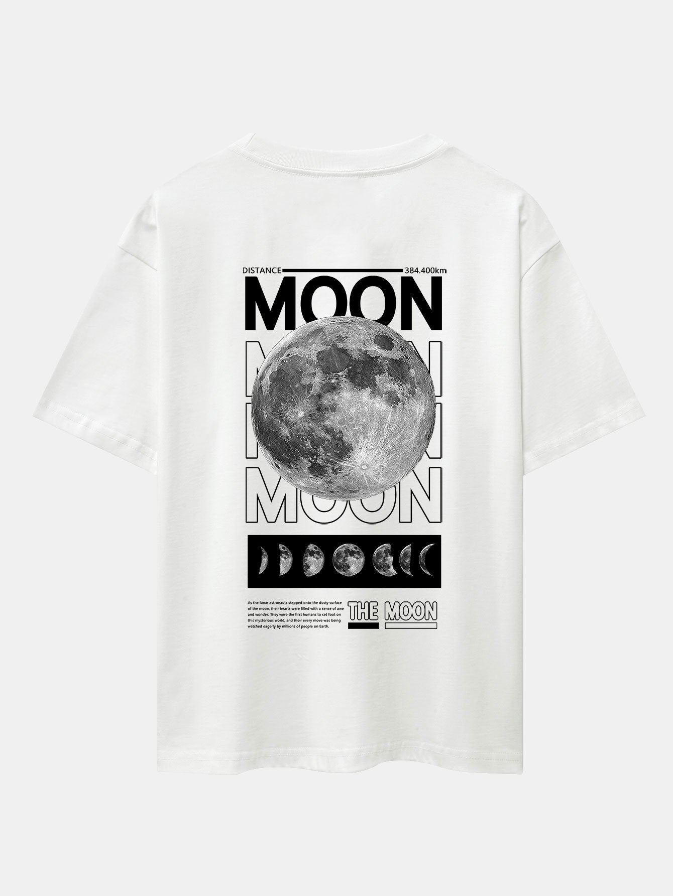 Moon Back Print Drop Shoulder Oversize T-Shirt