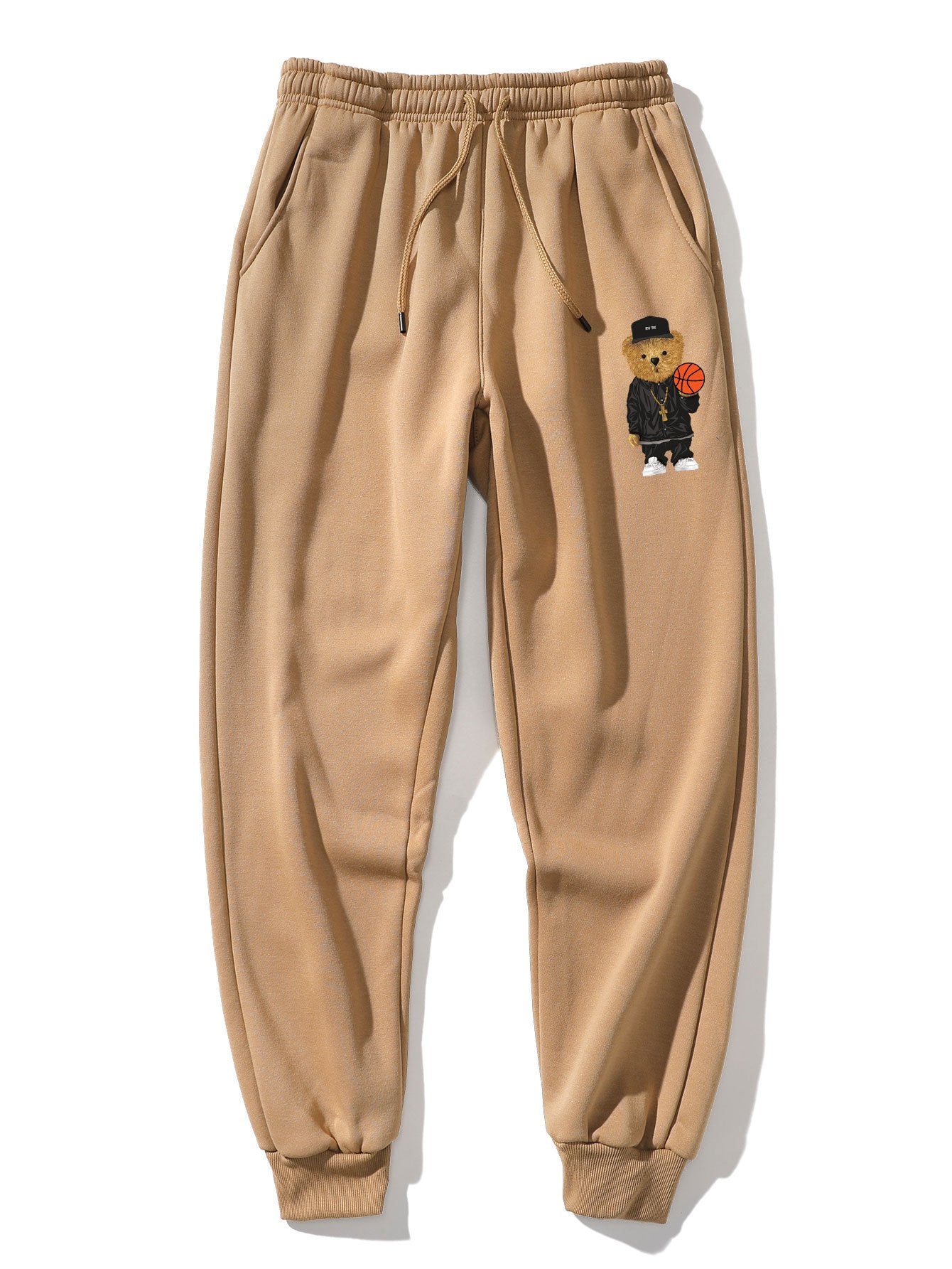 Basketball Bear Print Jogger Pants