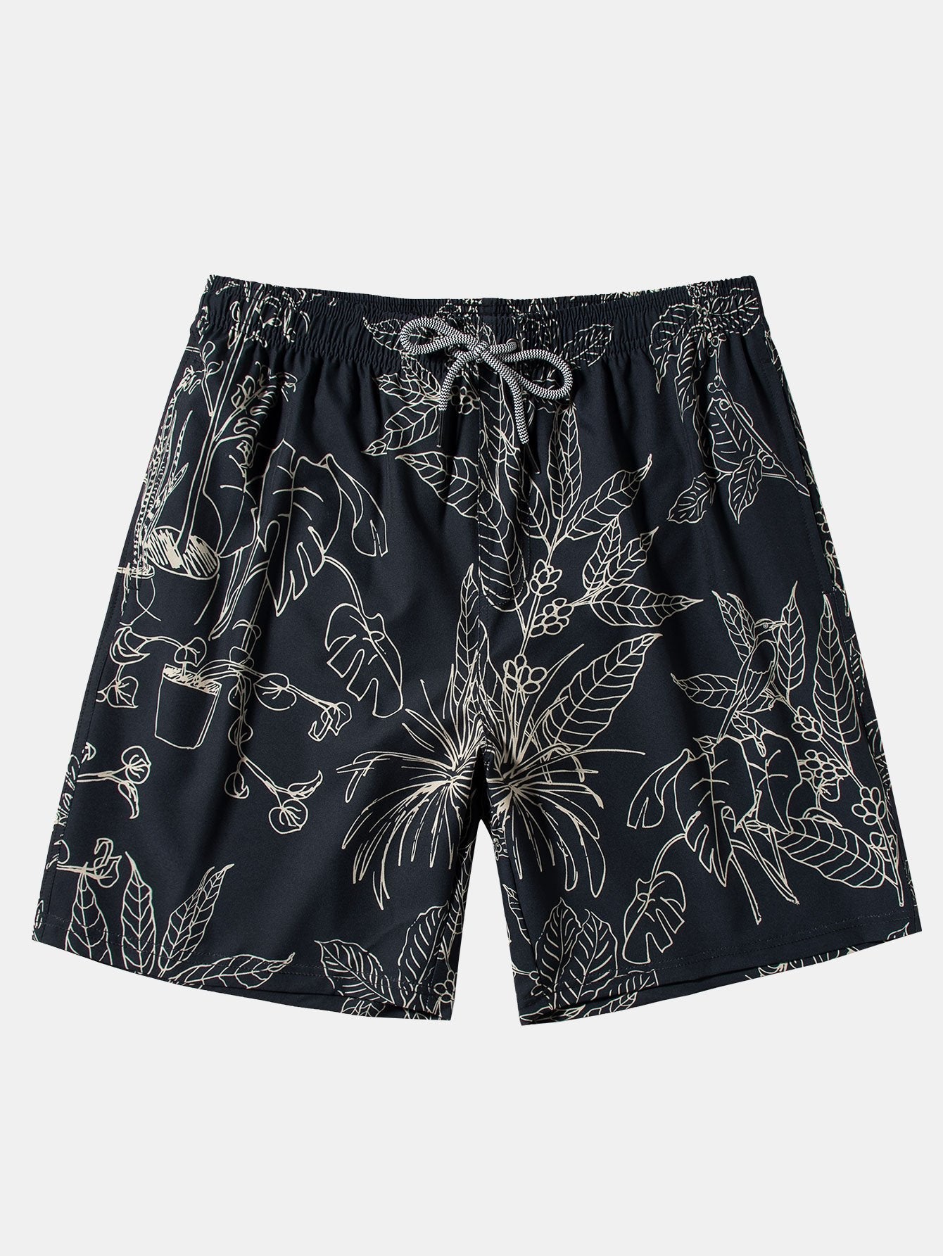 Leaf  Print Swim Shorts