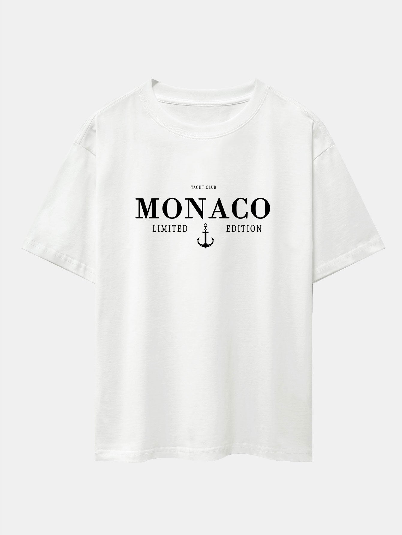 Monaco Slogan Print Drop Shoulder Oversize T-Shirt