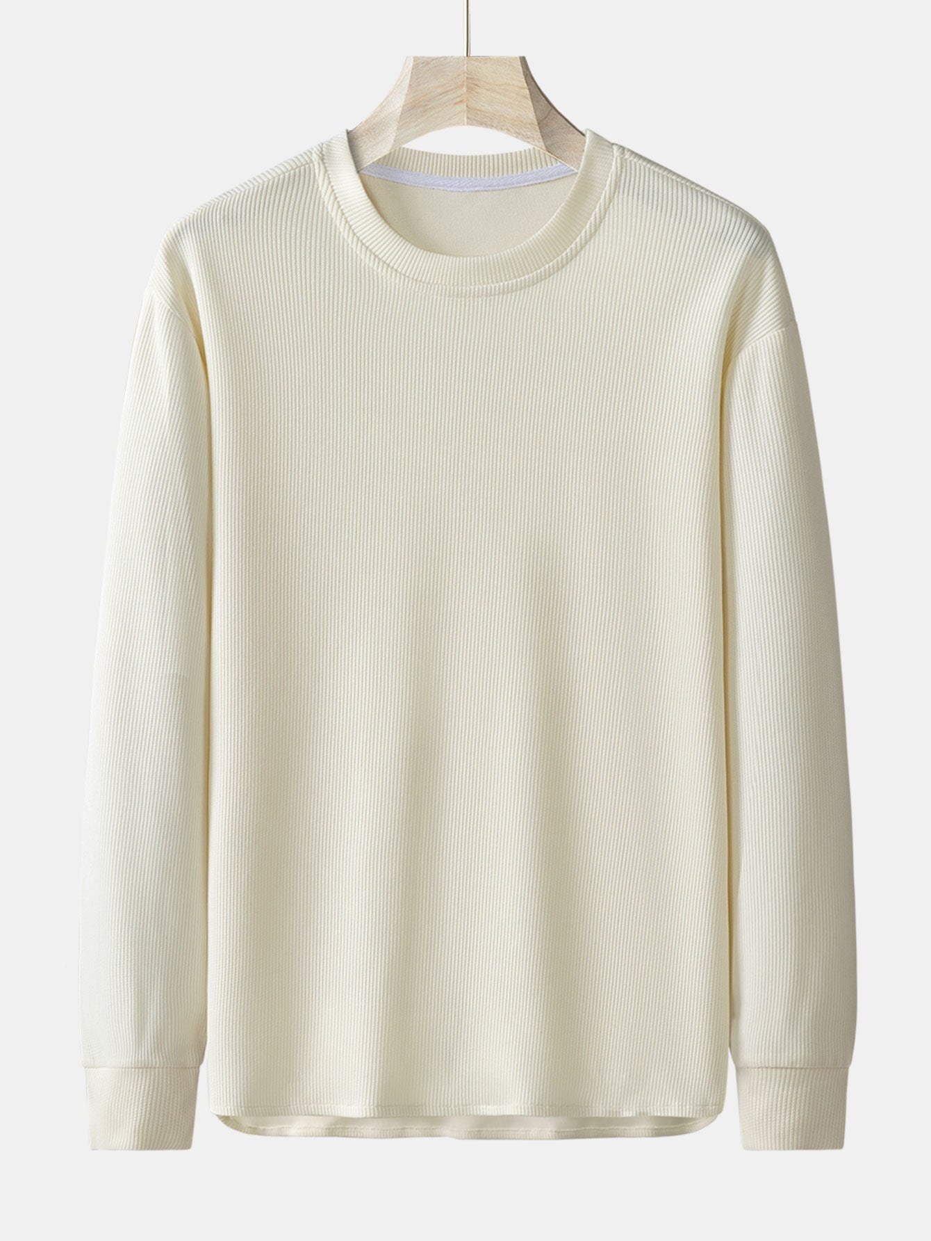 Long Sleeve Relax Fit Knit Ribbed T-Shirt