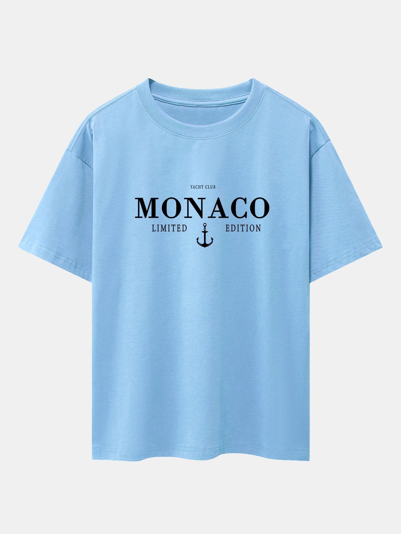 Monaco Slogan Print Drop Shoulder Oversize T-Shirt