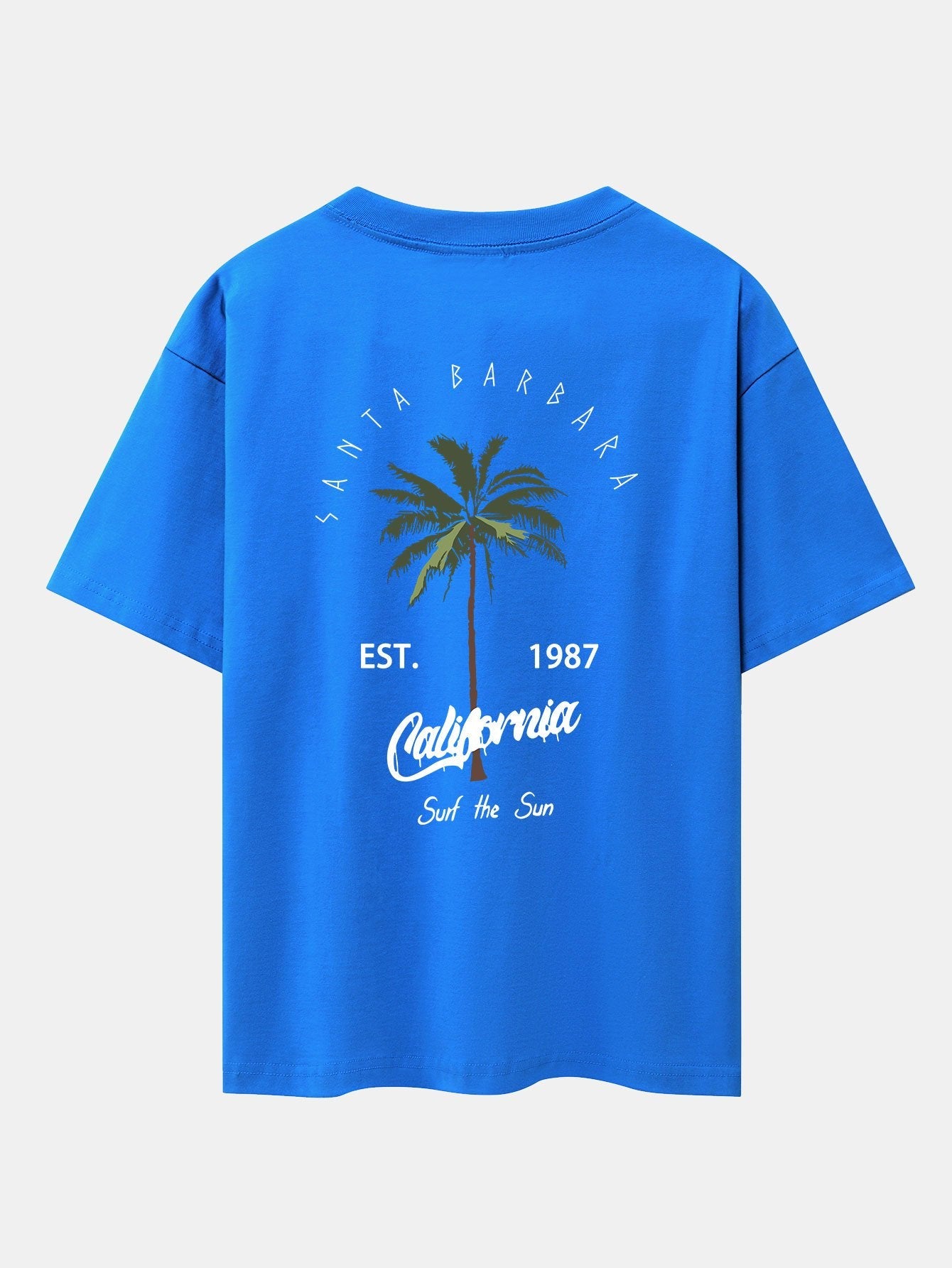 California Palm Tree Print Drop Shoulder Oversize T-Shirt