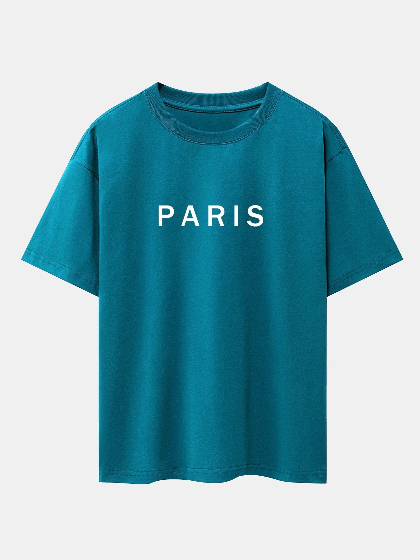 Paris Print Dropped Shoulders Oversize T-Shirt