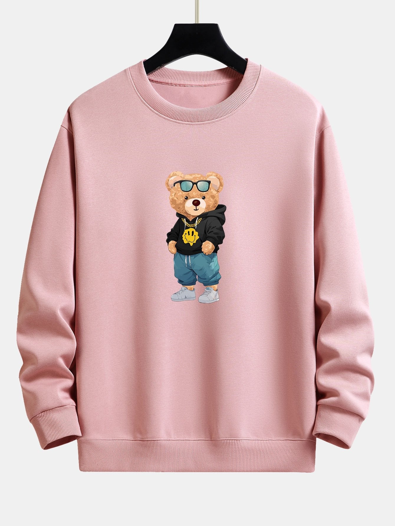 Sweat-shirt coupe décontractée à imprimé ours Hip Hop