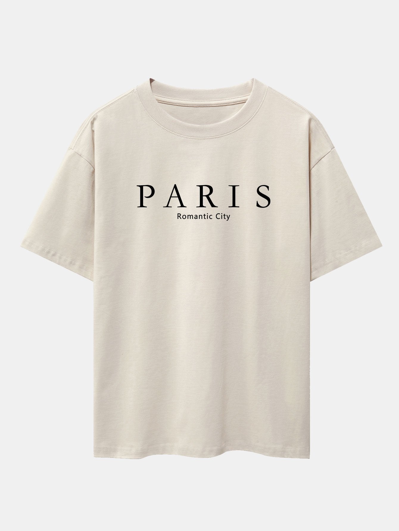 Paris Slogan Print Drop Shoulder Oversize T-Shirt