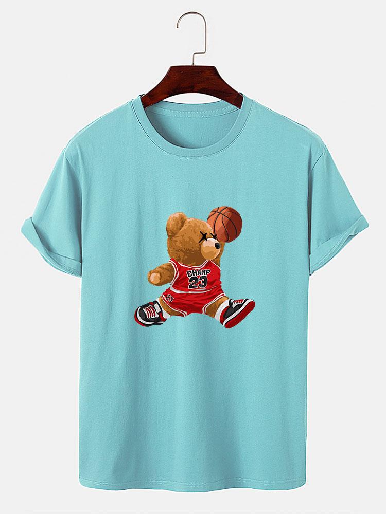 Basketball Player Bear Print T-Shirt