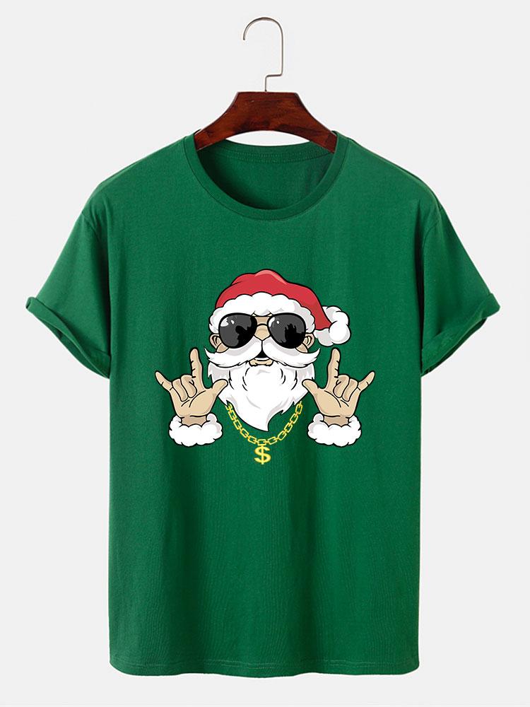 Hip Hop Santa Print T-Shirt