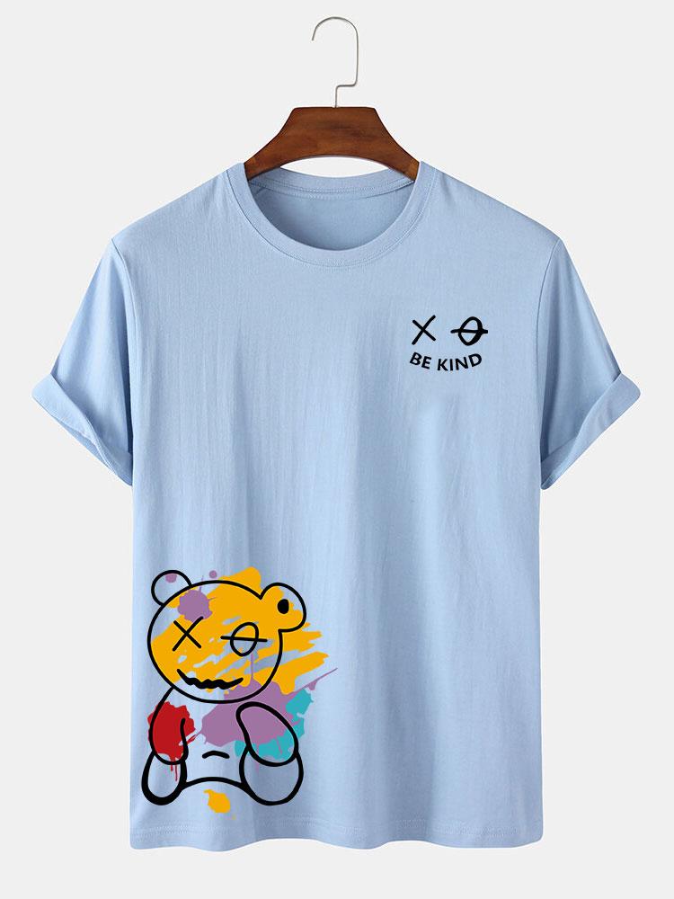 Regular Fit Graffiti Bear Print T-Shirt