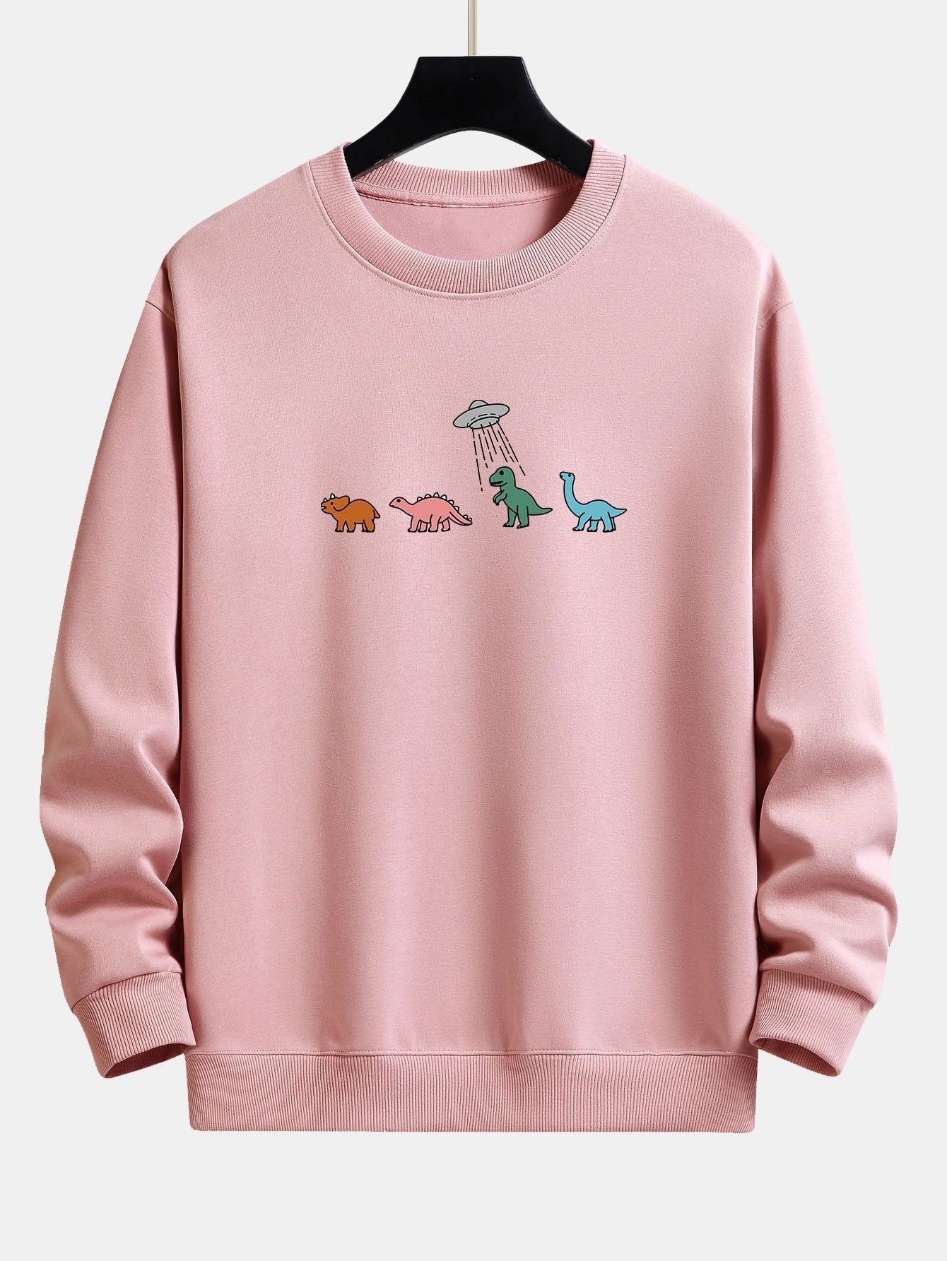 Sweat-shirt coupe décontractée à imprimé dinosaure