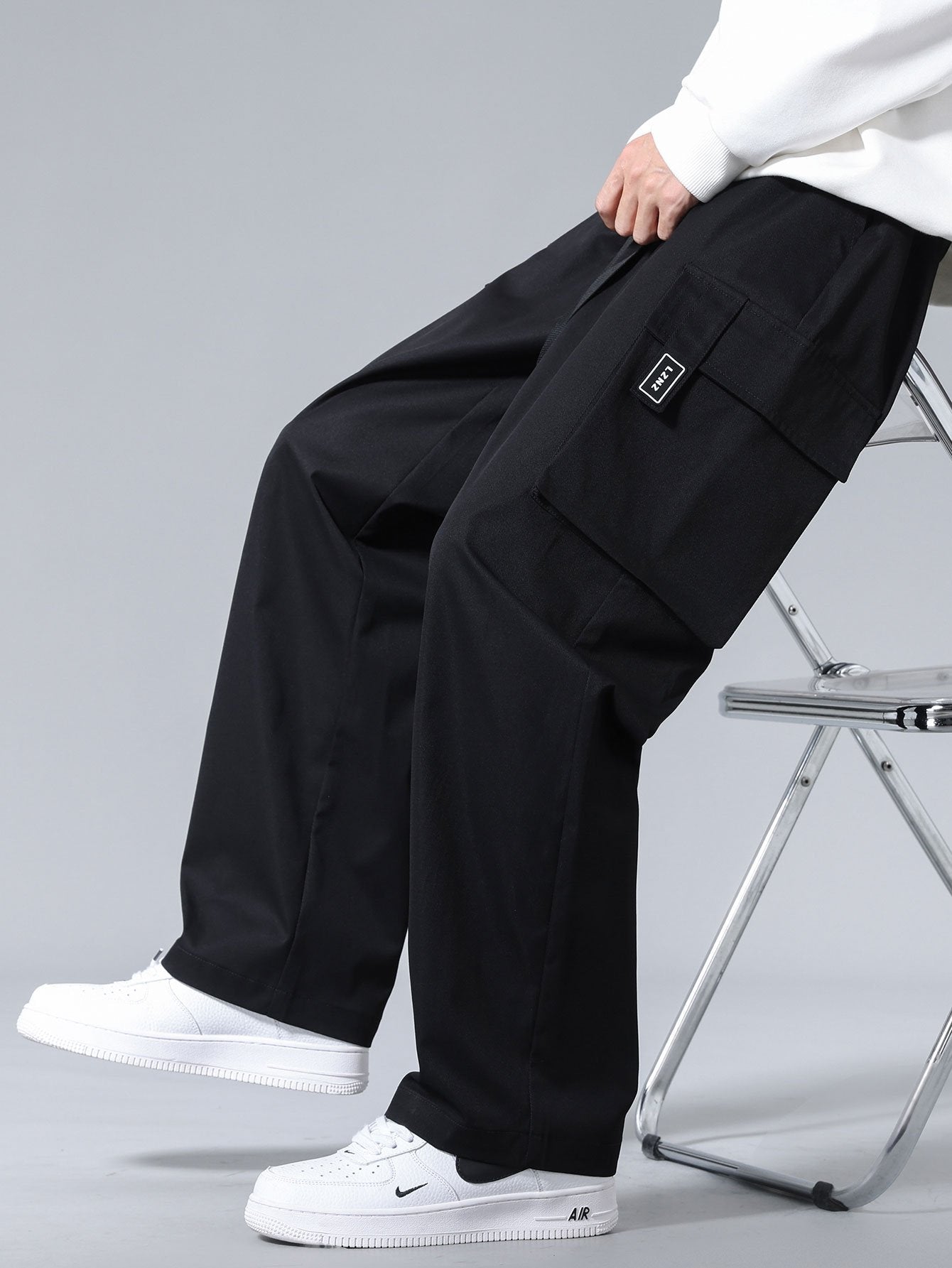 Pantalon cargo à cordon de serrage