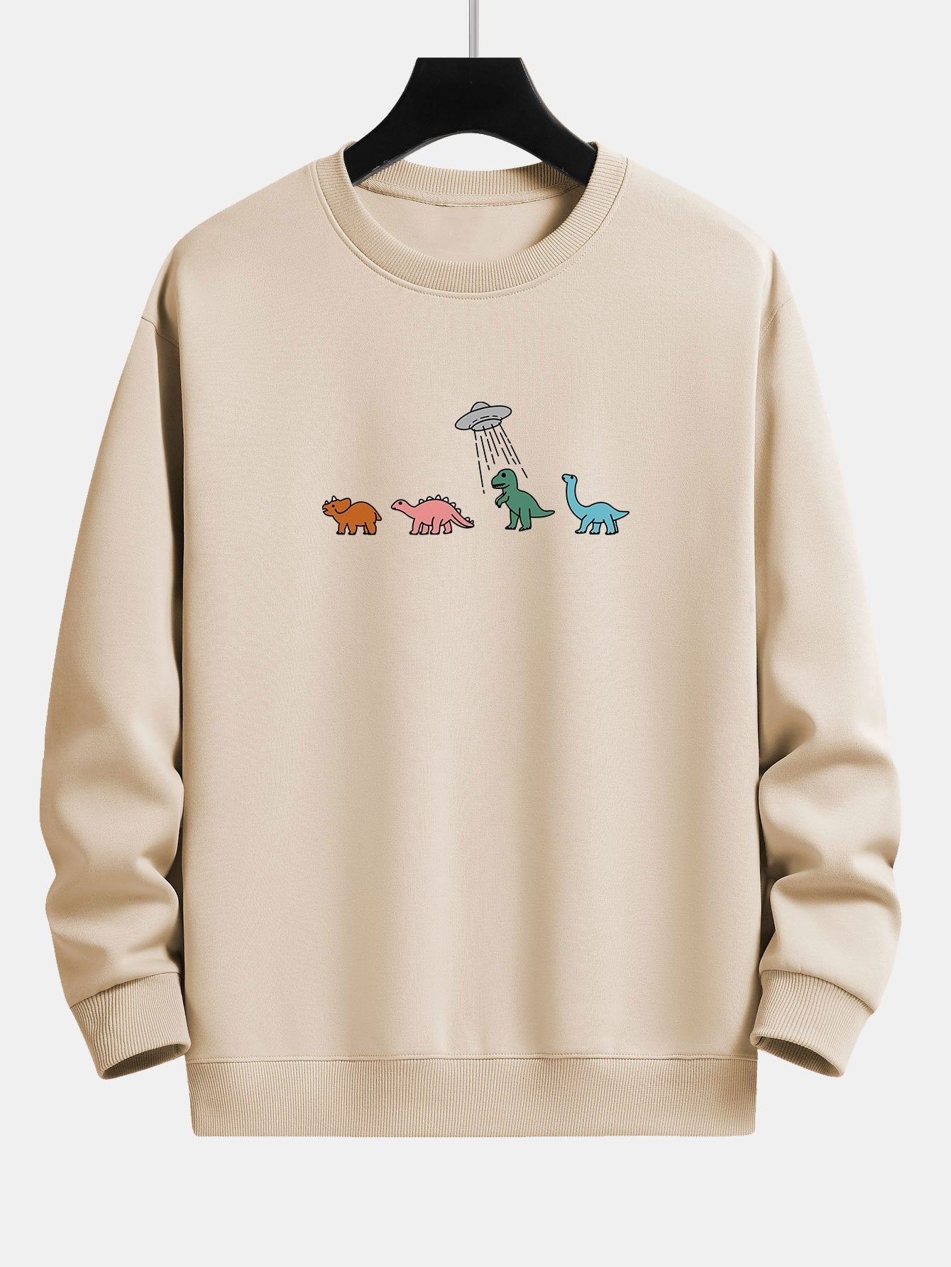 Sweat-shirt coupe décontractée à imprimé dinosaure