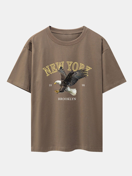 New York Eagle Print Heavy Weight Oversize T-Shirt