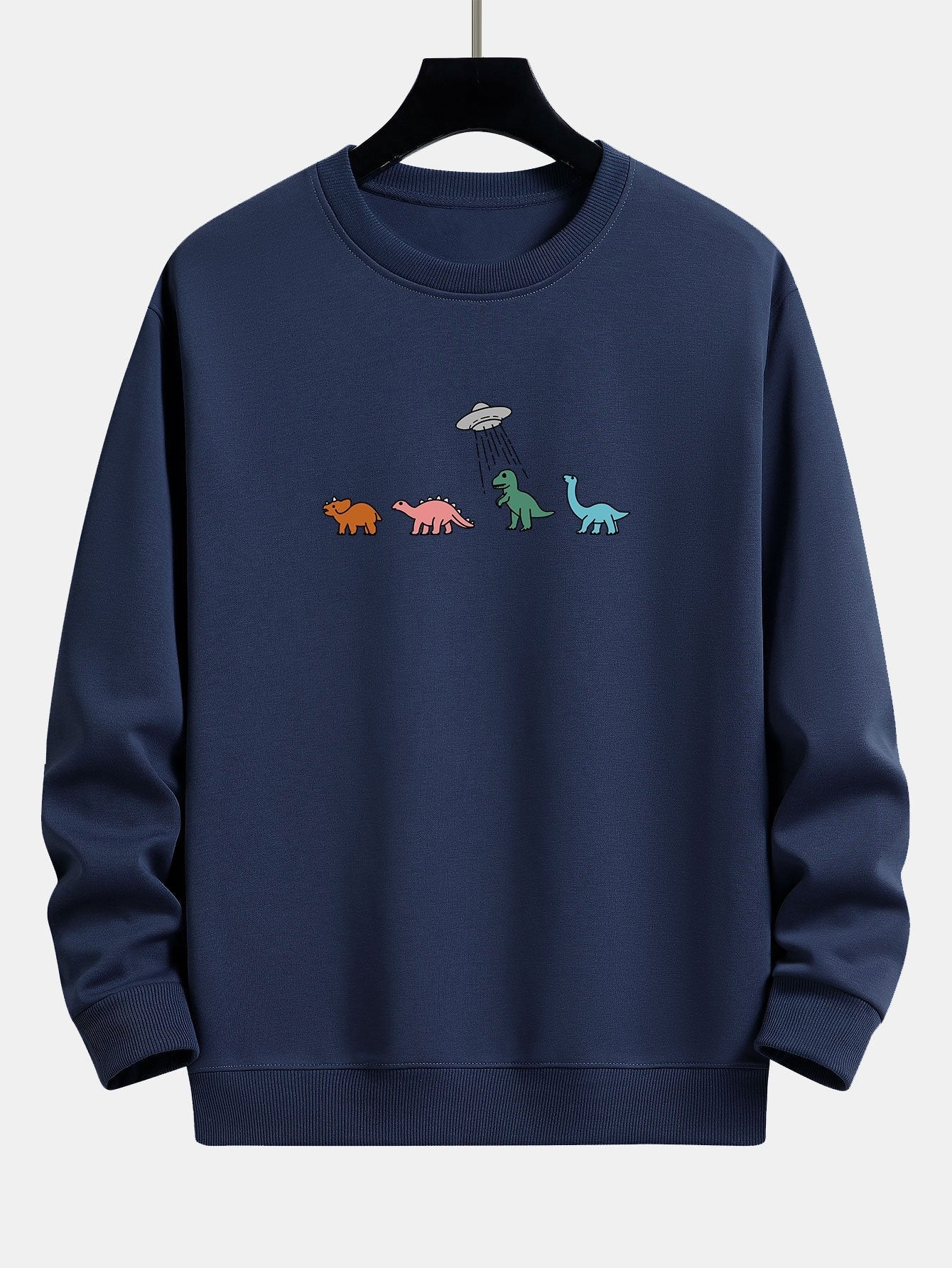 Sweat-shirt coupe décontractée à imprimé dinosaure