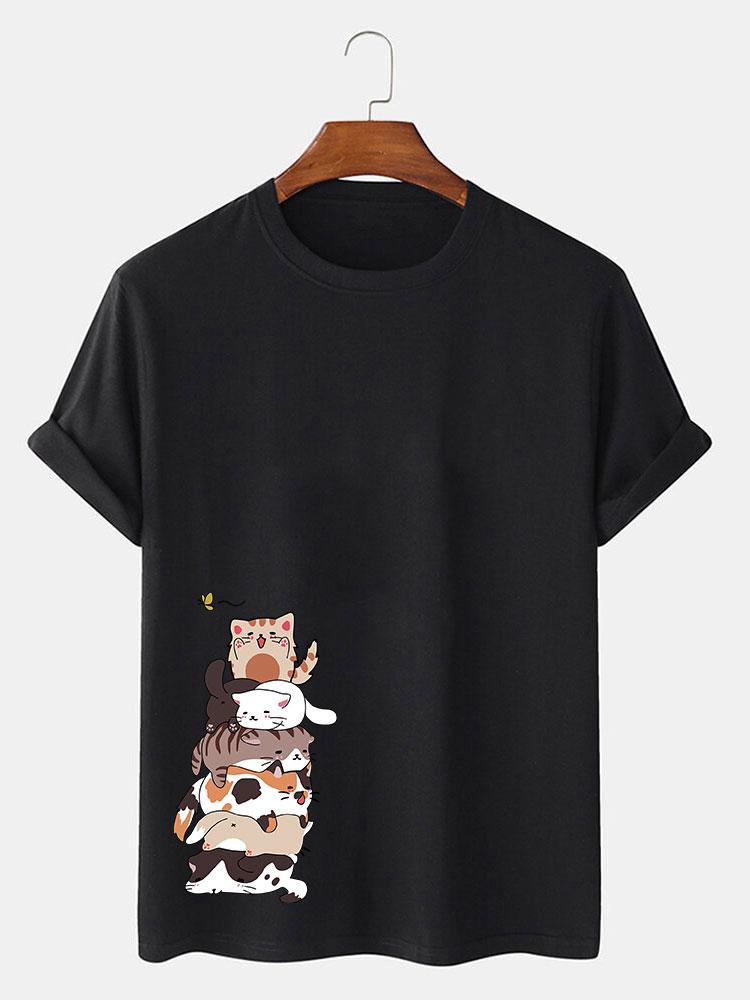 T-shirt imprimé chat de dessin animé