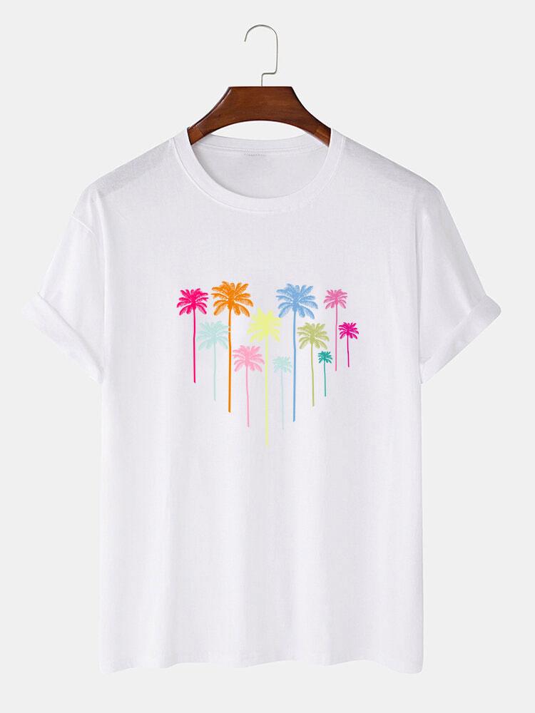 Colorful Palm Tree Print T-Shirt