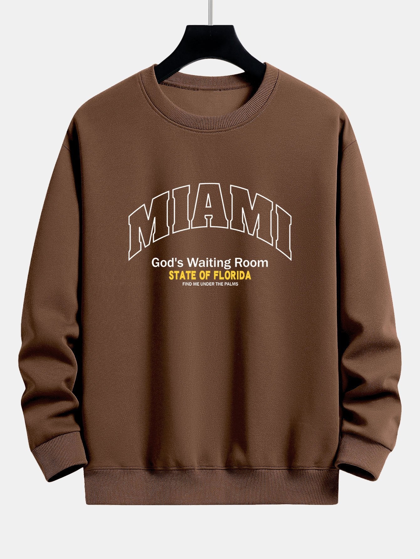 Sweat-shirt coupe décontractée à imprimé slogan Miami