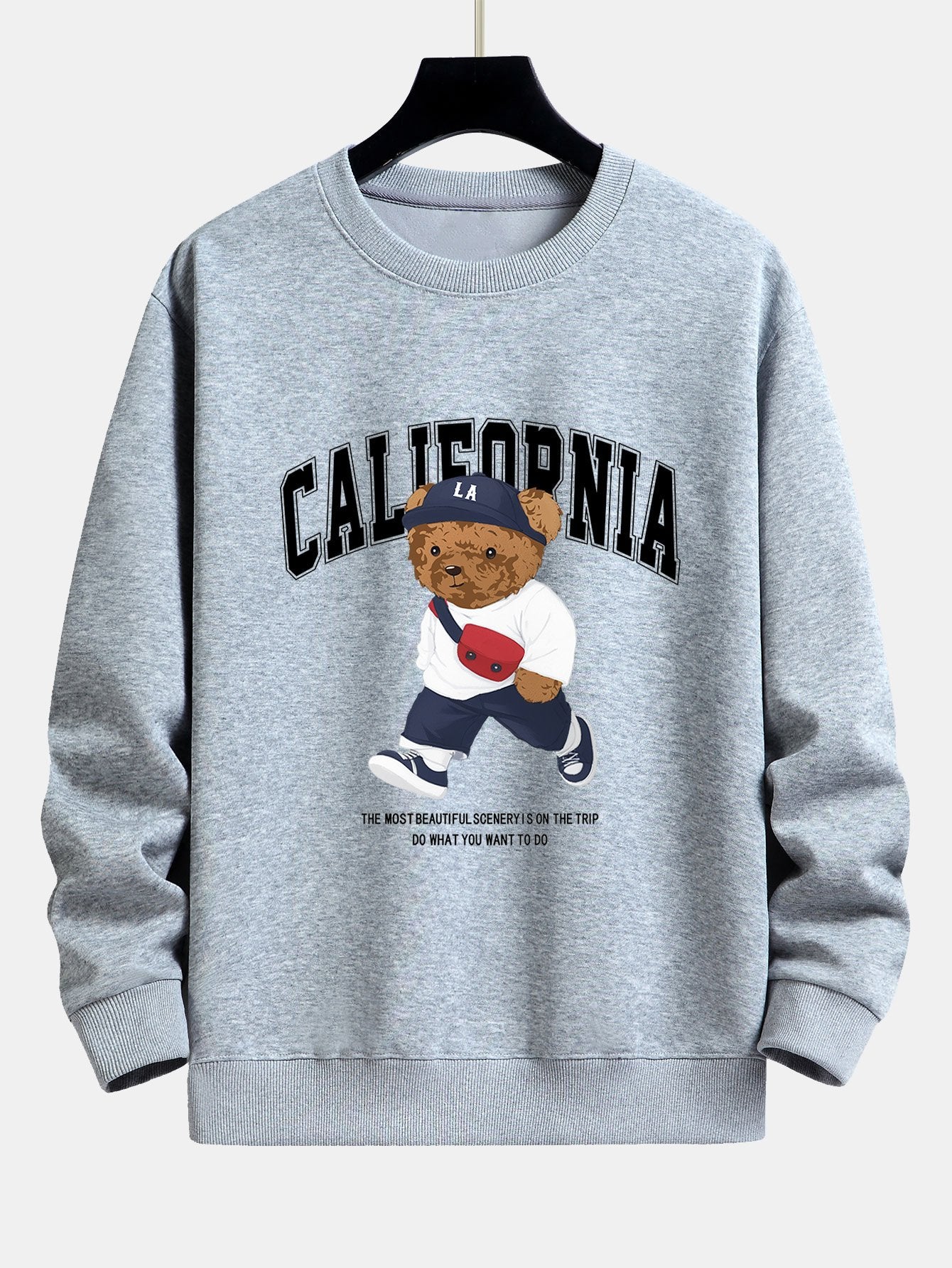 California Fashion - Sweat-shirt coupe décontractée à imprimé ours