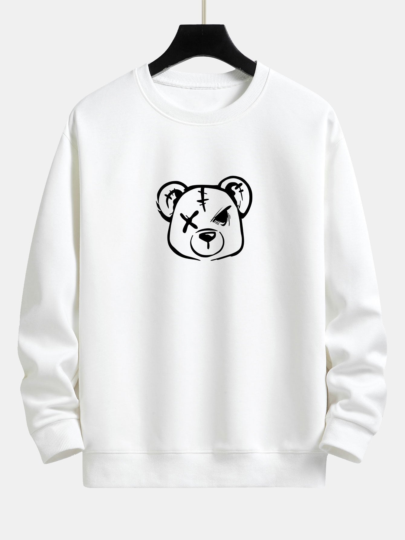 Simple Bear Print Relax Fit Sweatshirt