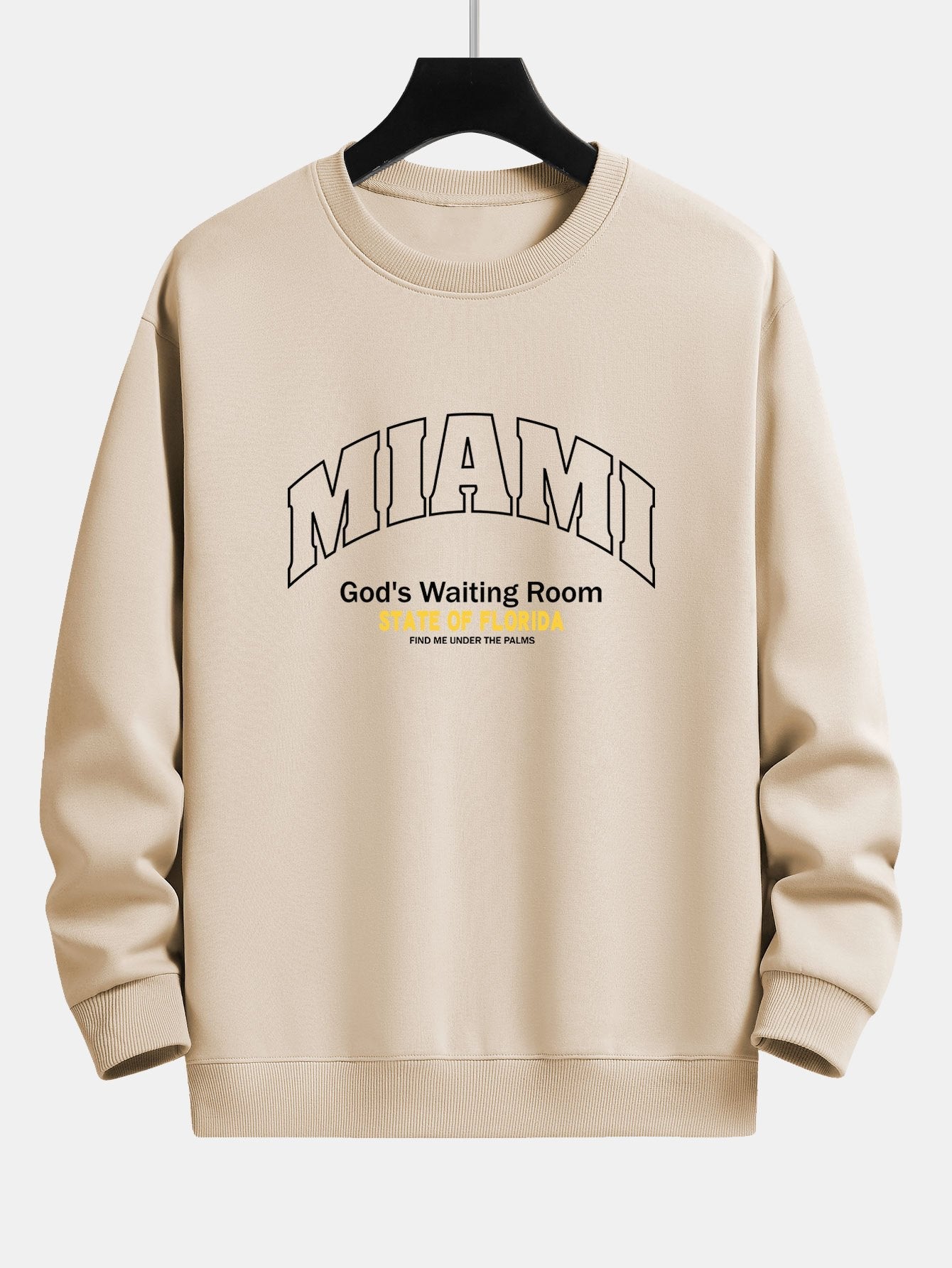 Sweat-shirt coupe décontractée à imprimé slogan Miami