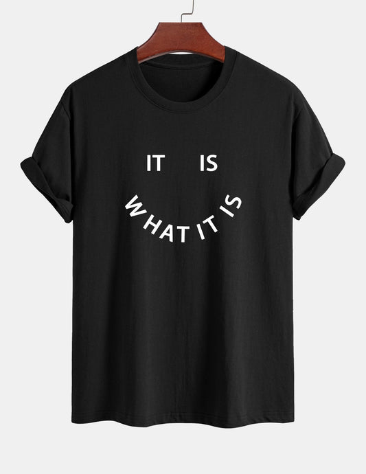 Regular Fit It Is What It Is Print Cotton T-Shirt