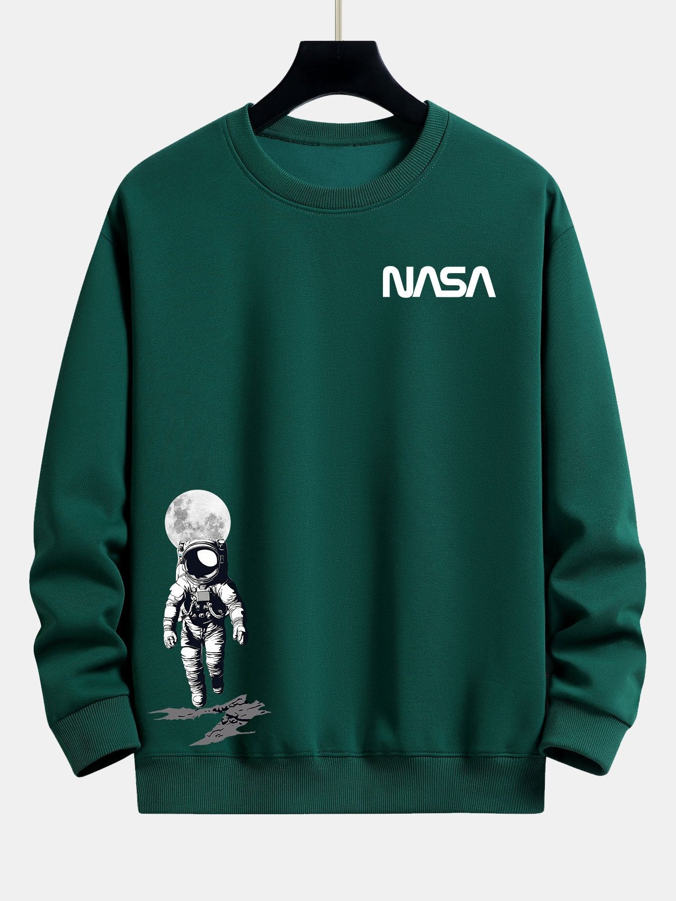 Sweat-shirt coupe décontractée à imprimé astronaute de la NASA