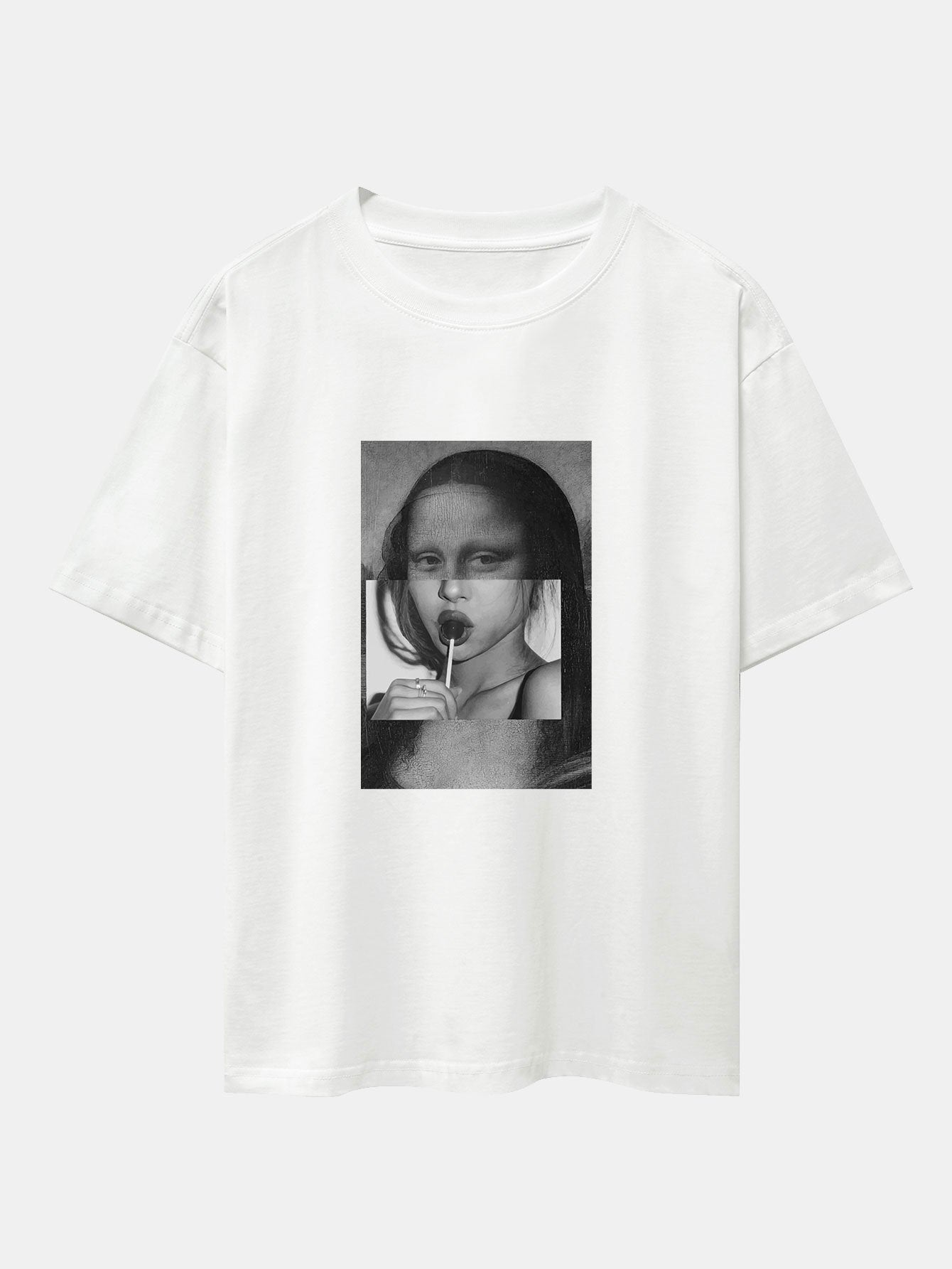 T-shirt oversize imprimé Mona Lisa et Candy Girl