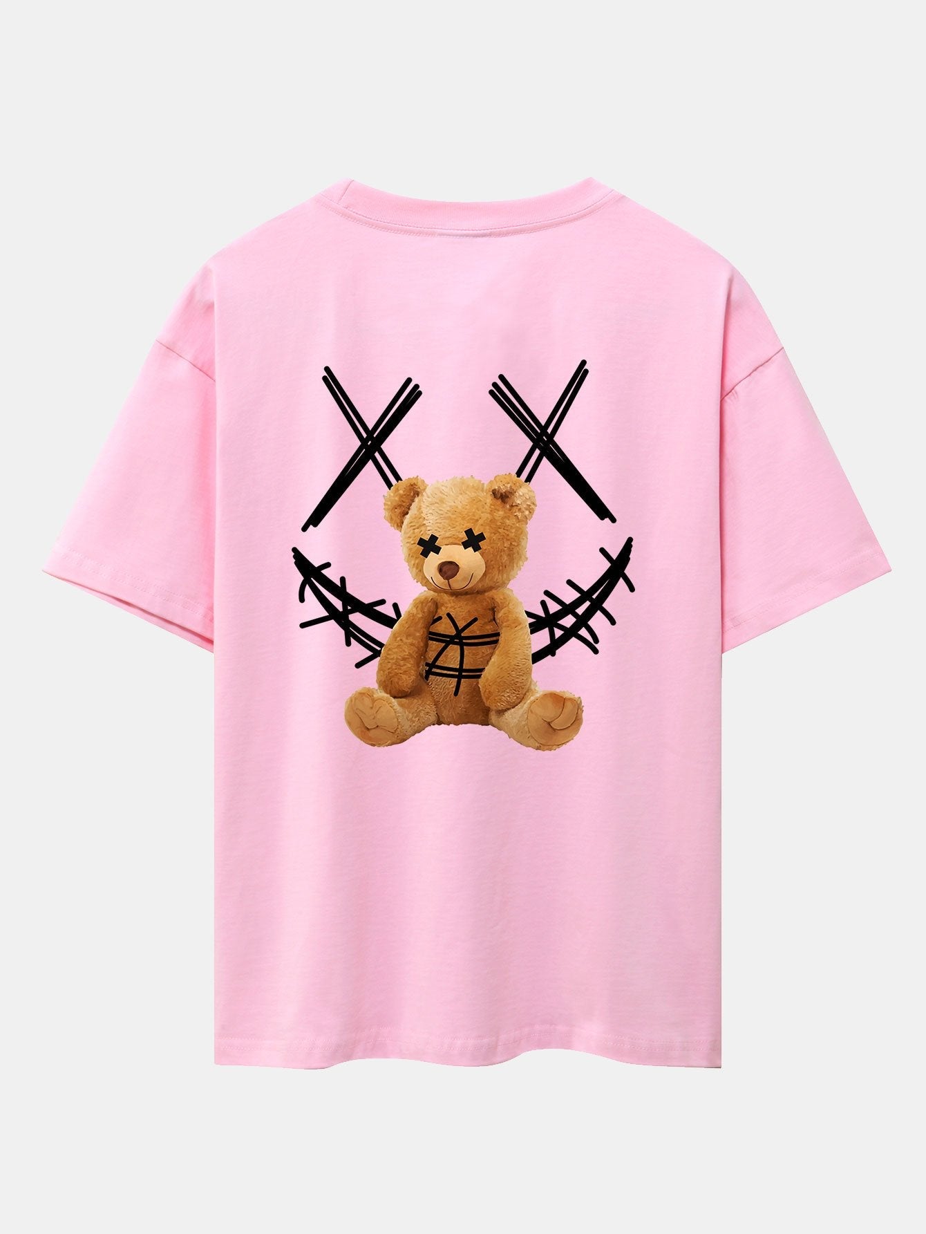 Smiley Bear Back Print Heavy Weight Oversize T-Shirt