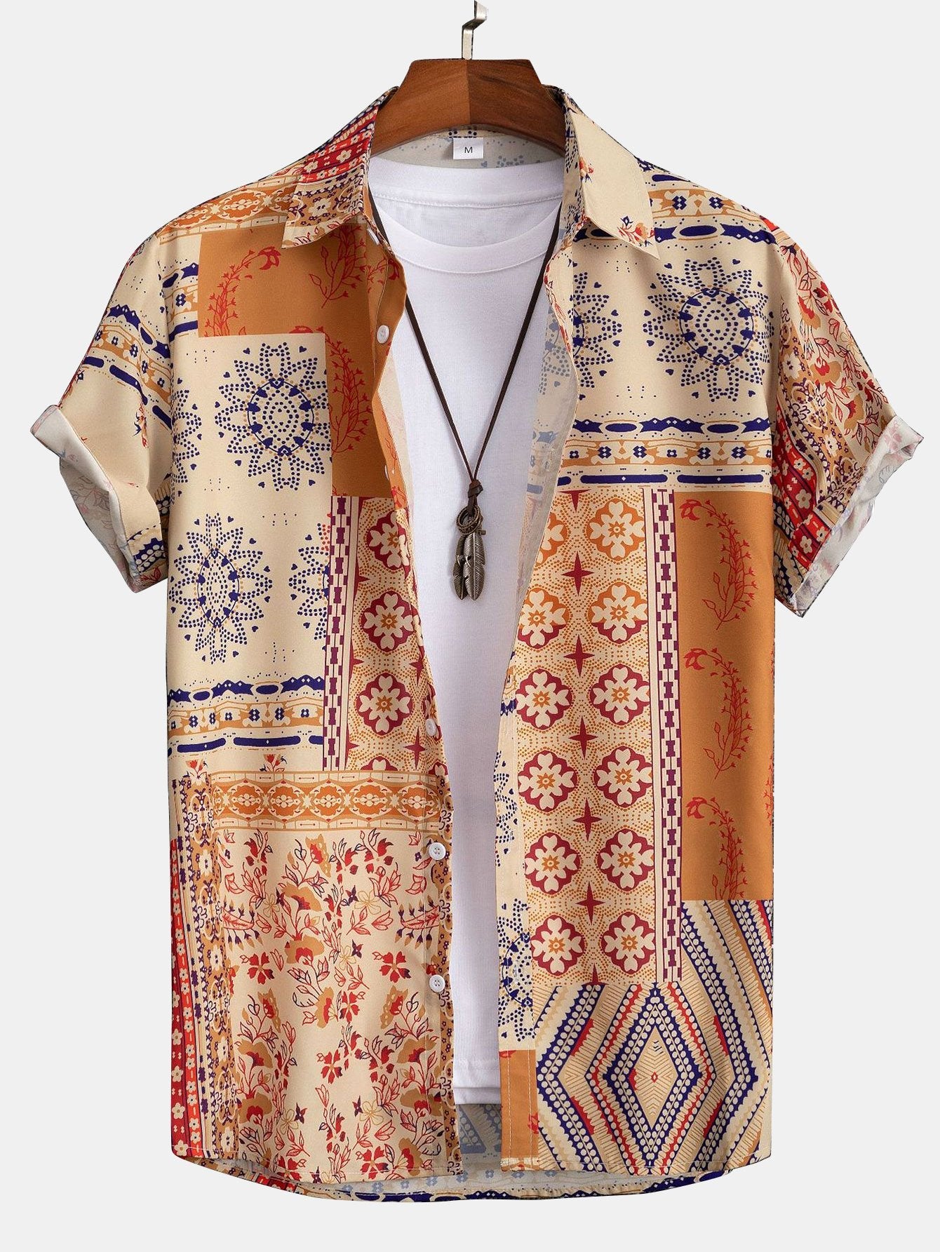 Chemise boutonnée à imprimé foulard #Conception de motifs aléatoires#