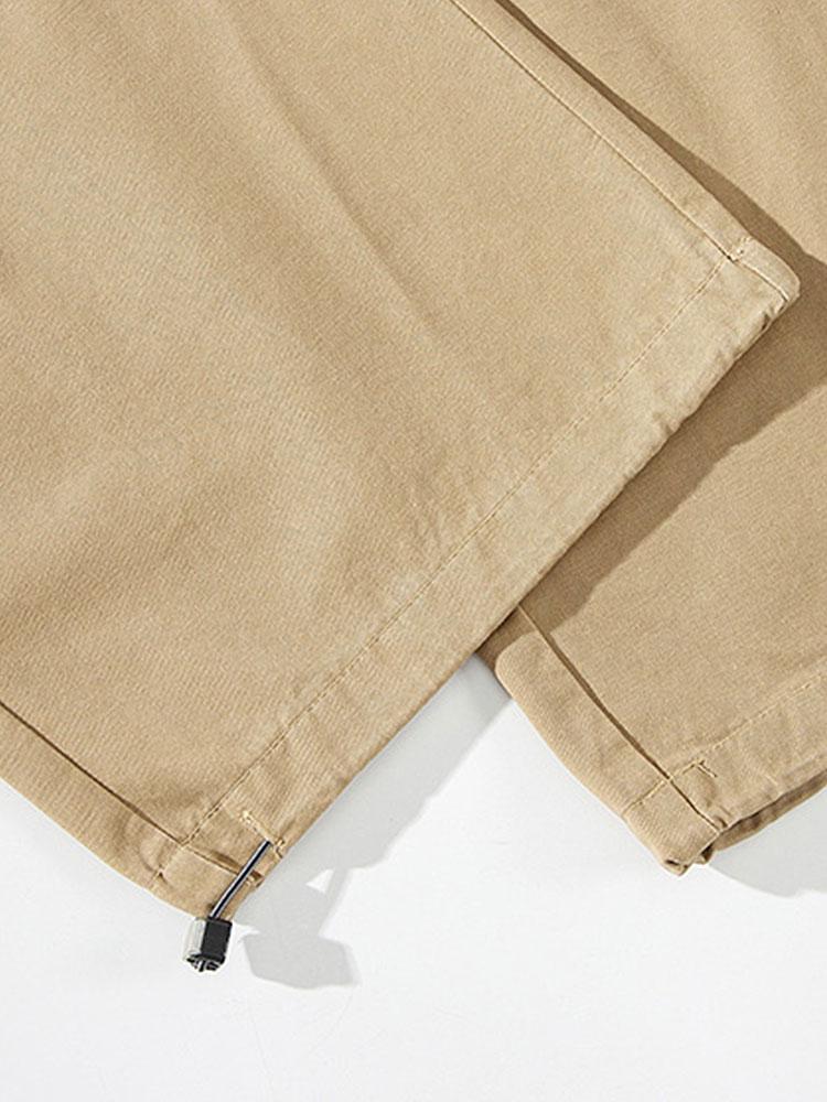 Elastic Drawstring Cuff Parachute Cargo Pants