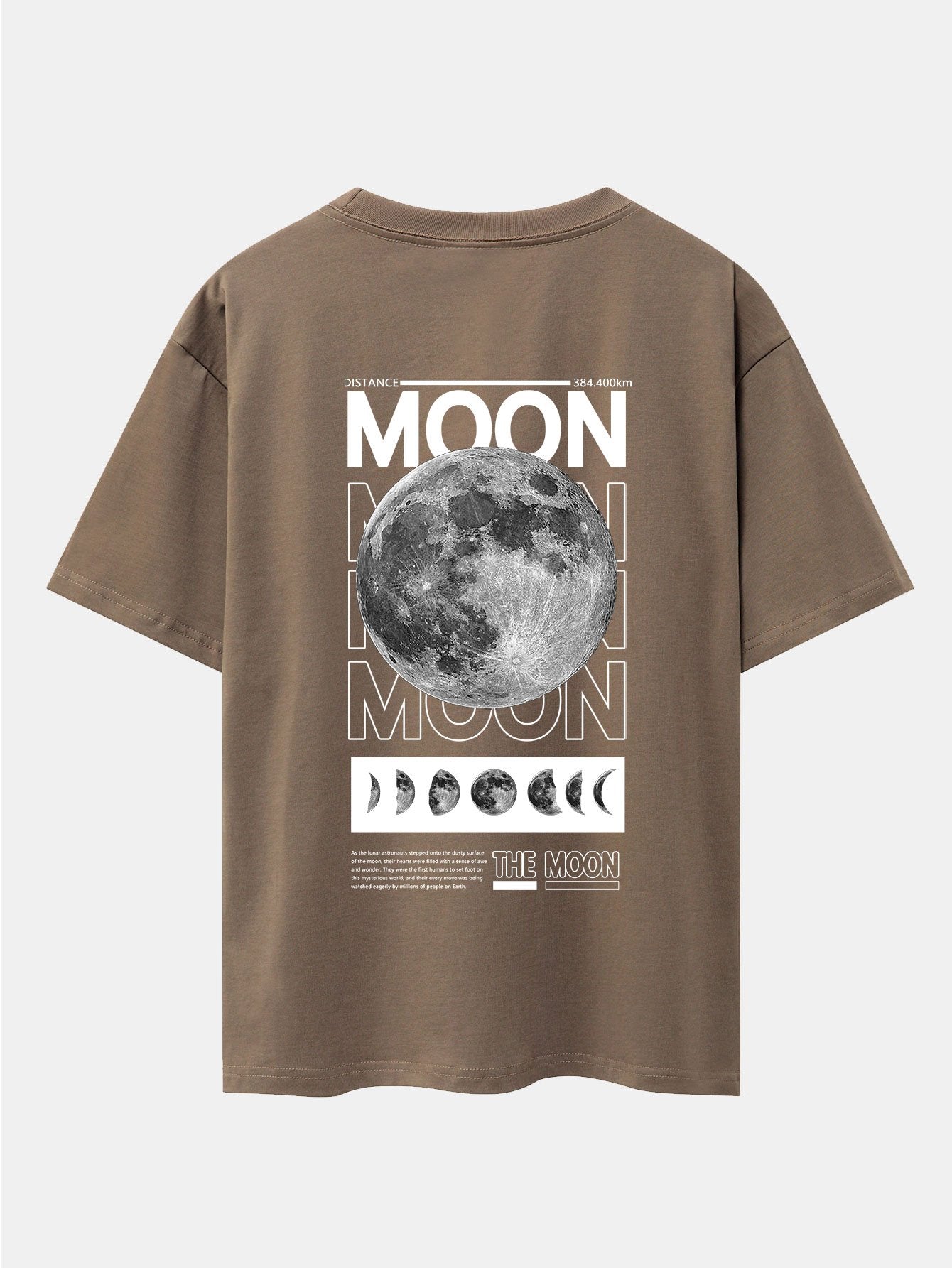 Moon Back Print Drop Shoulder Oversize T-Shirt