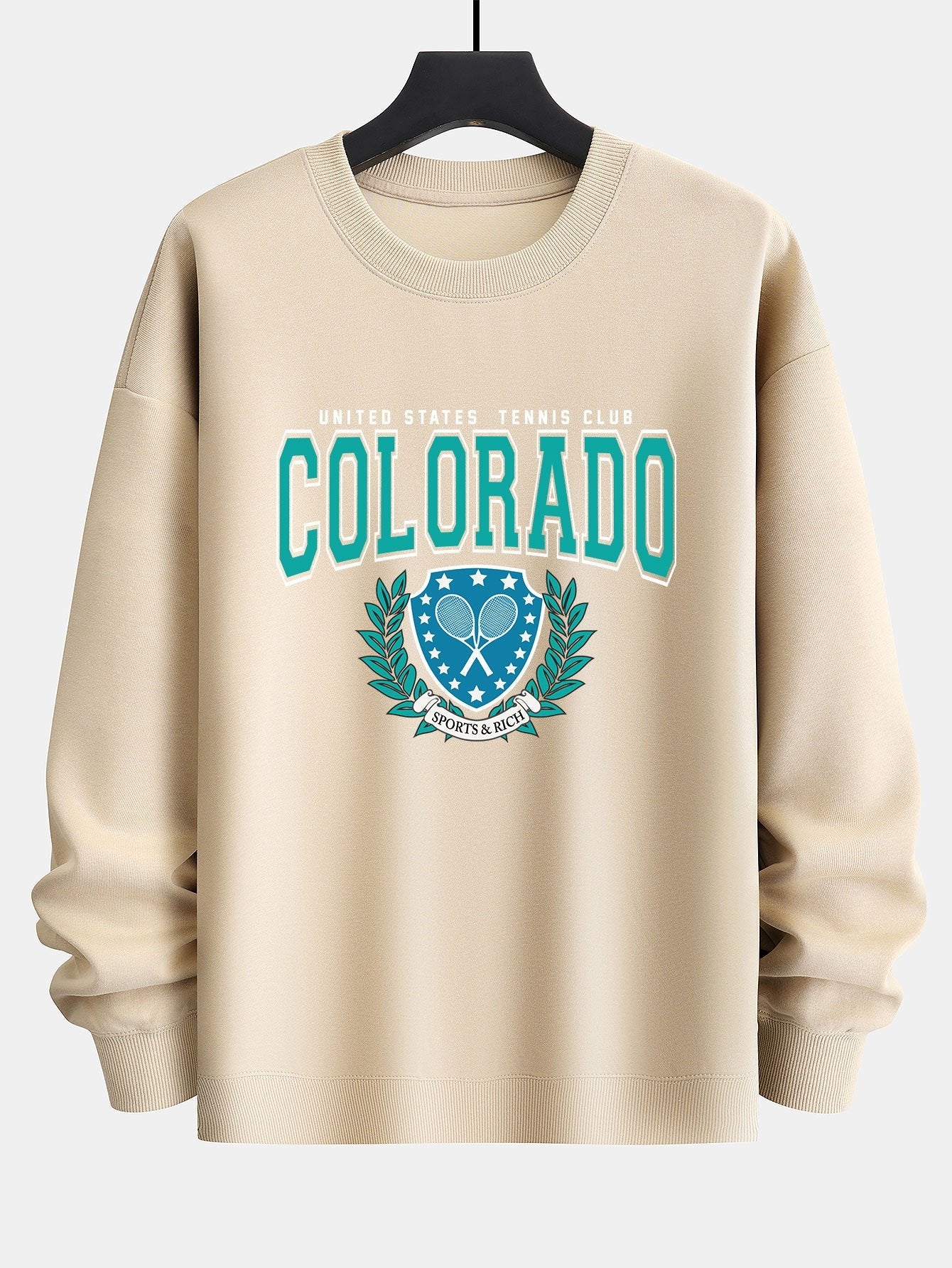 Colorado Tennis - Sweat-shirt coupe décontractée à imprimé universitaire