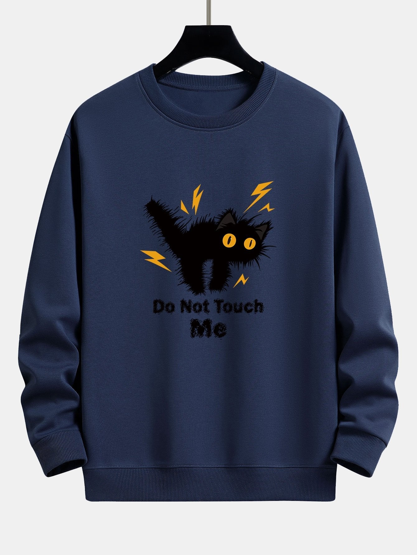 Sweat-shirt coupe décontractée à imprimé chat en colère