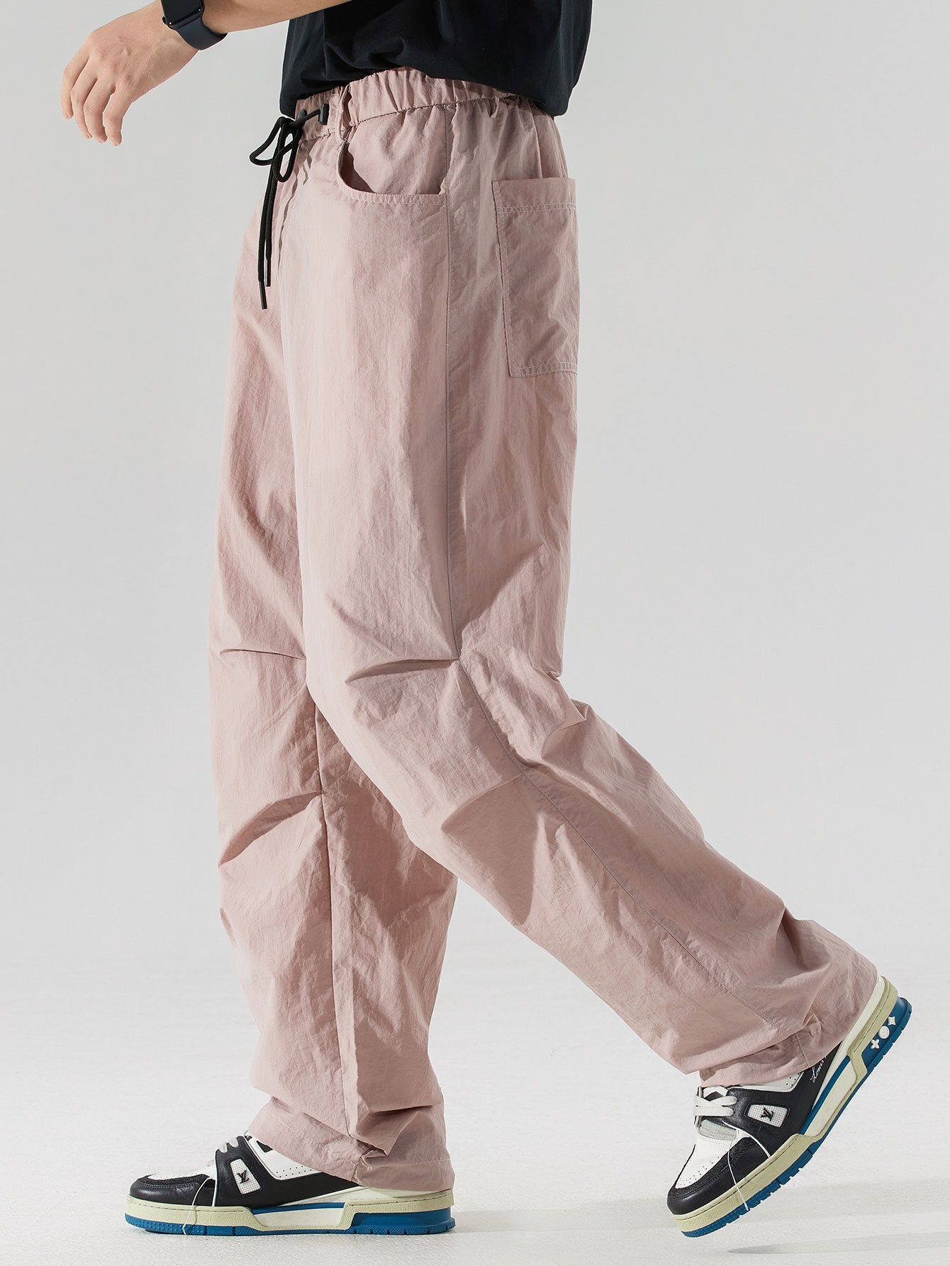 Elastic Waist Parachute Pants