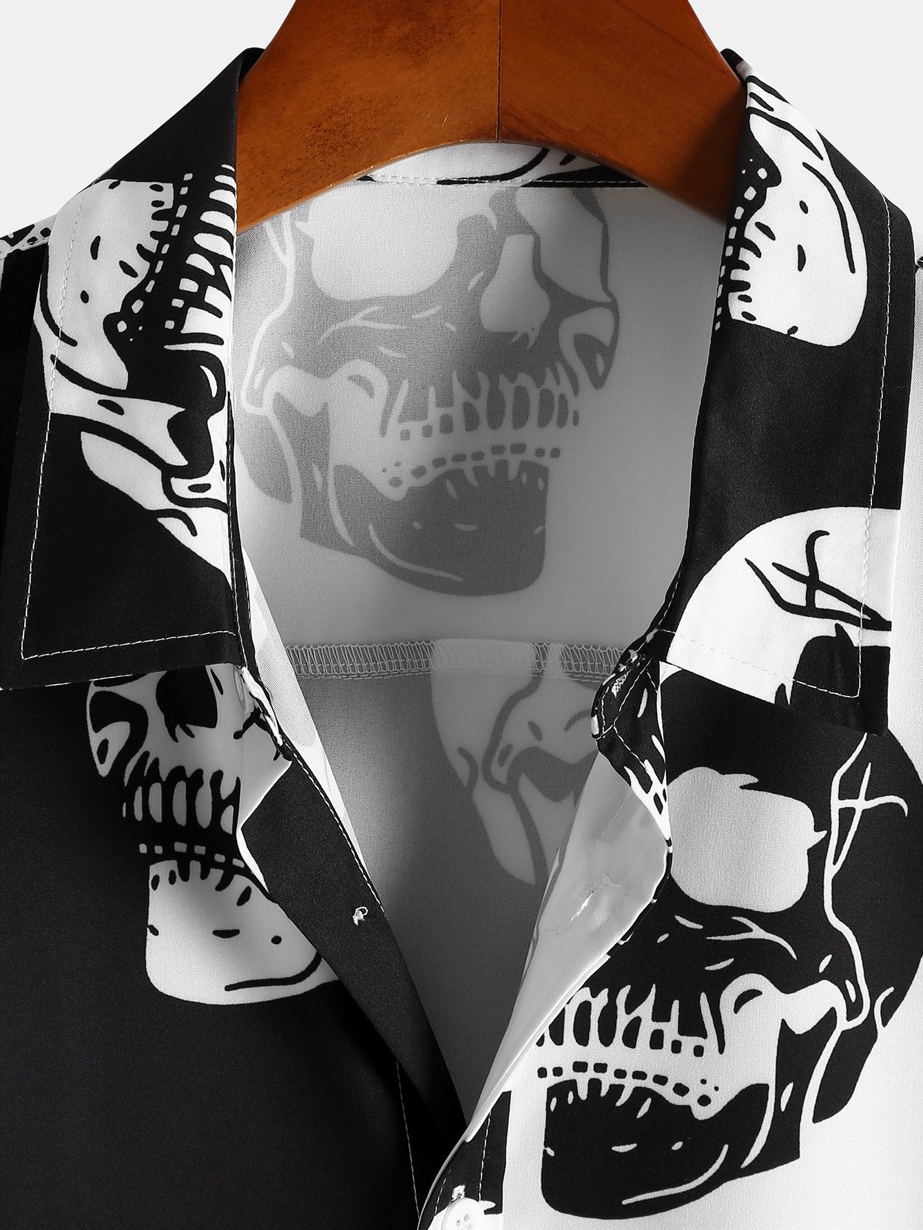 Two Tone Skull Print Shirt