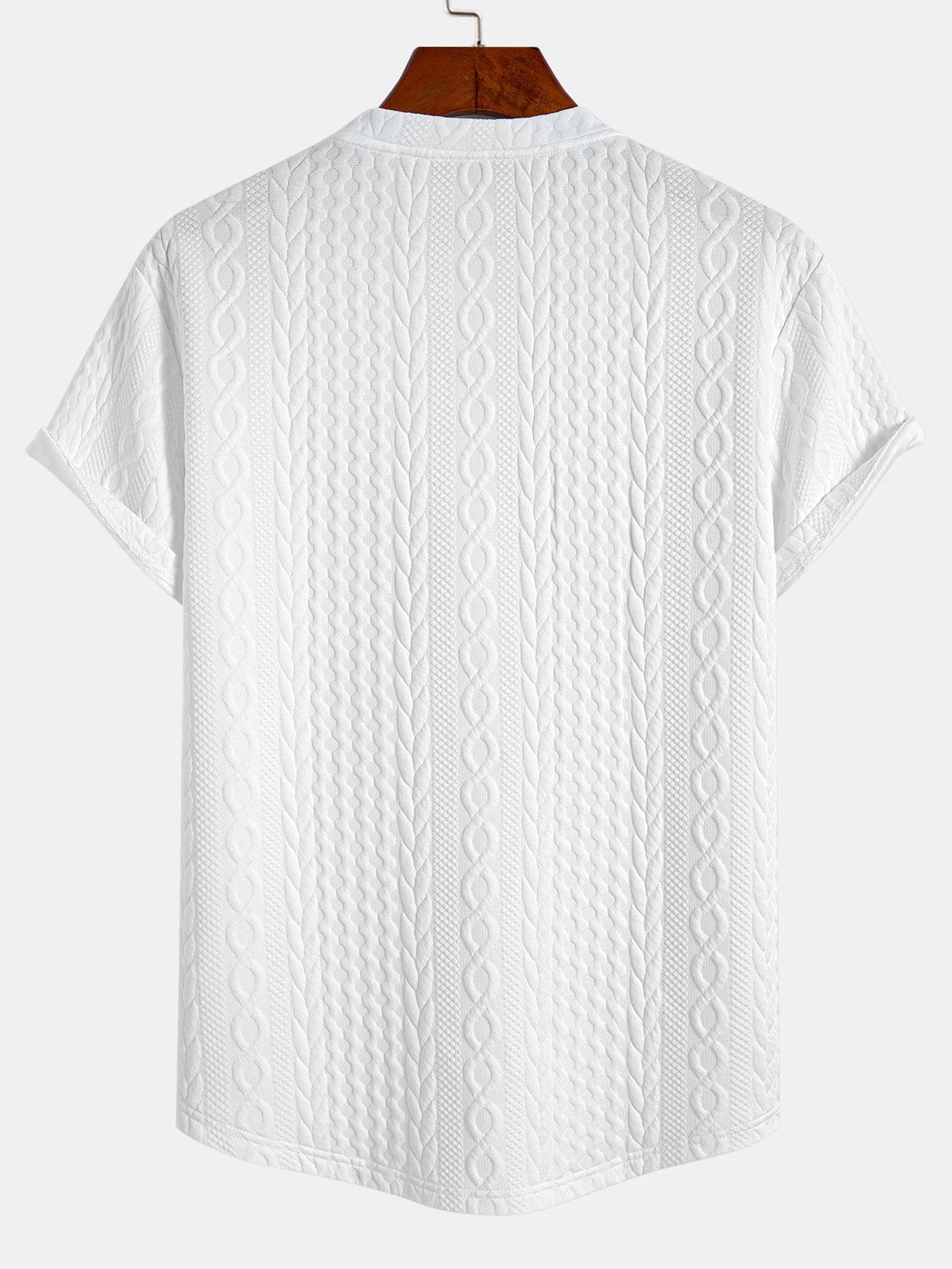 T-shirt en jacquard torsadé avec ourlet arqué