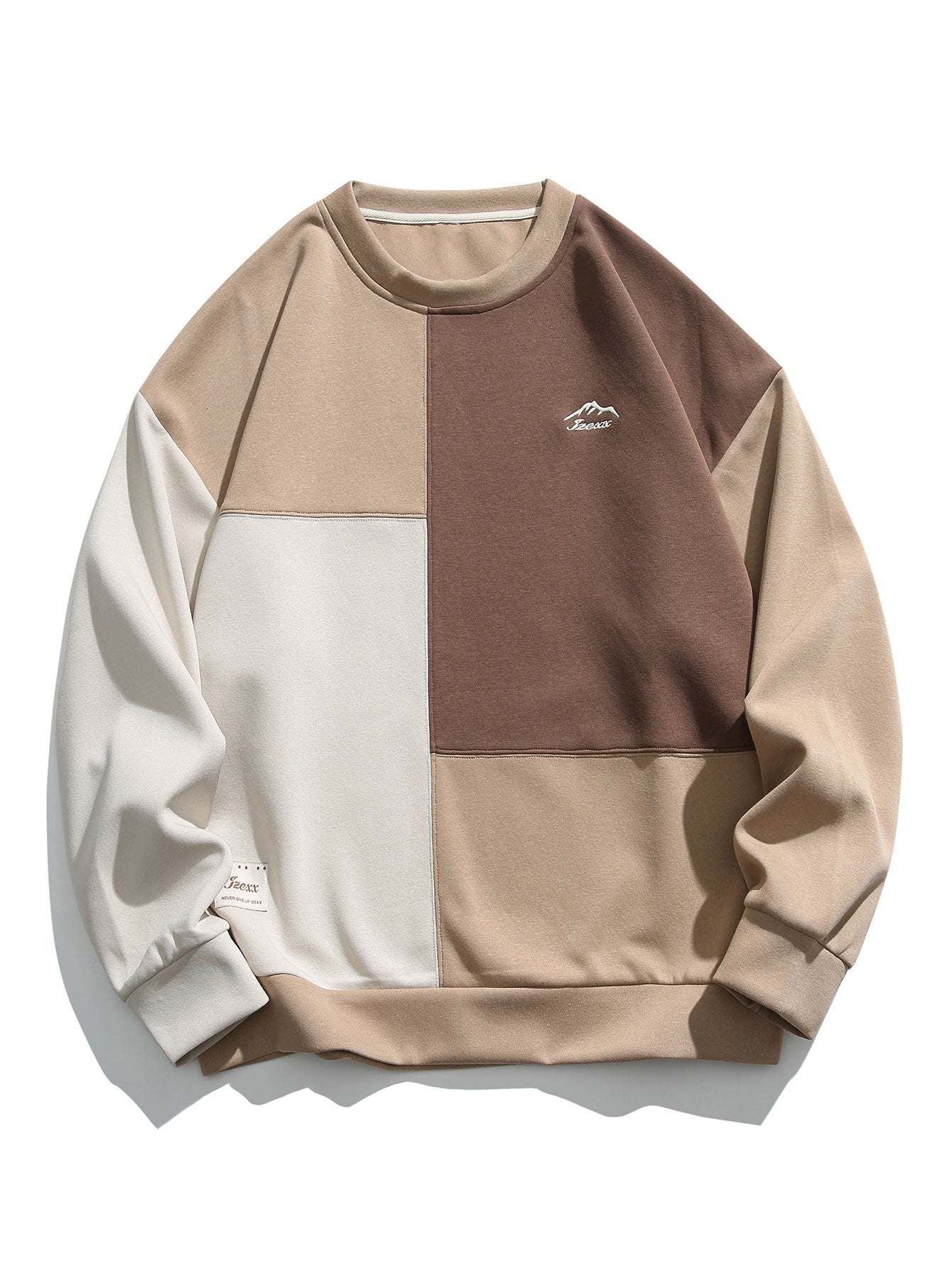 Oversize Color Block Crewneck Sweatshirt