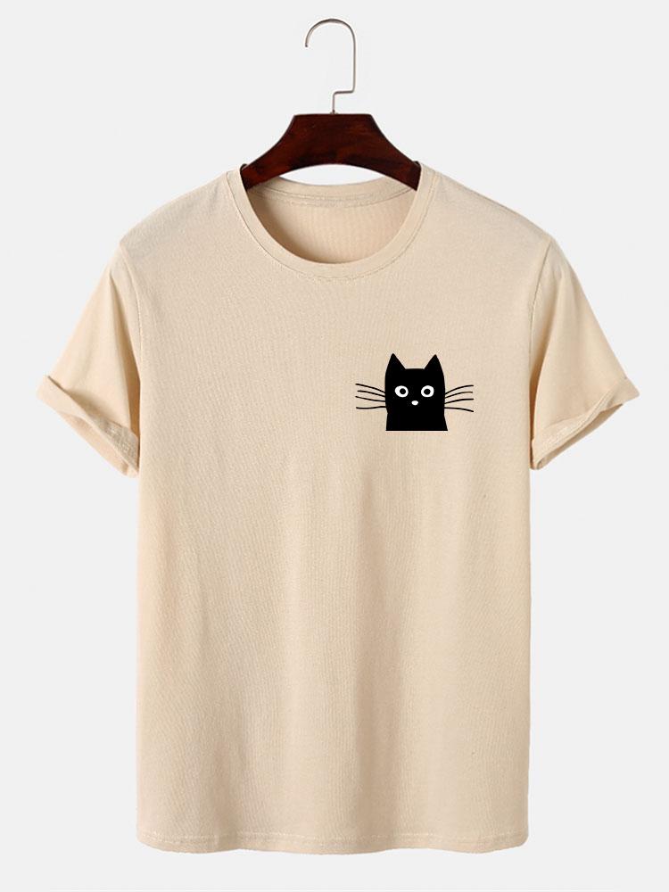 Cat Face Print T-Shirt