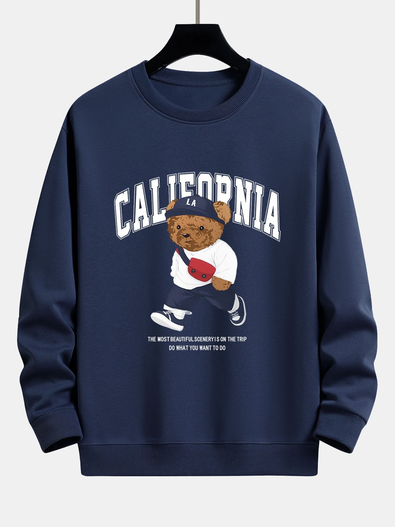 California Fashion - Sweat-shirt coupe décontractée à imprimé ours