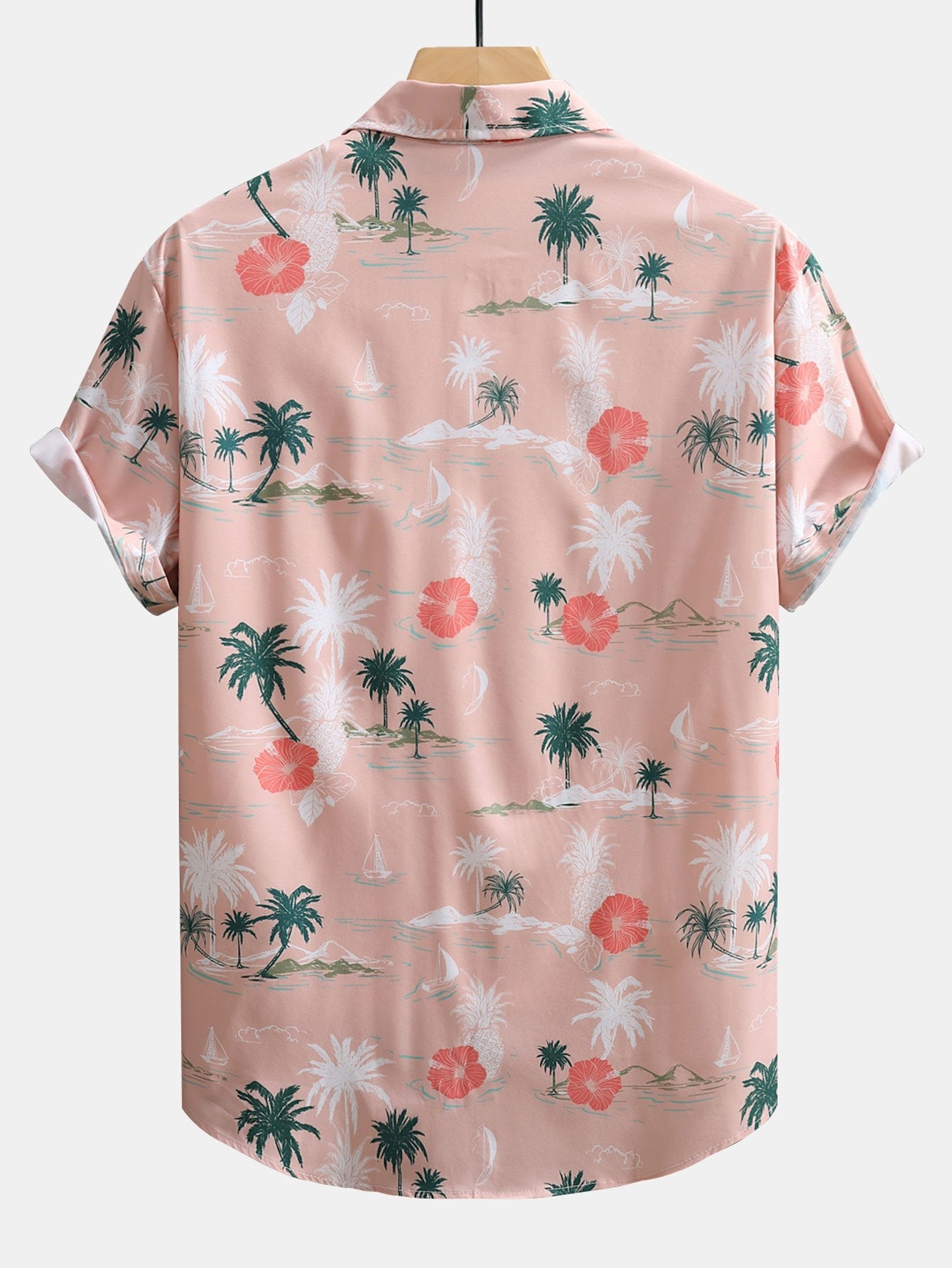 Chemise boutonnée à imprimé plantes tropicales