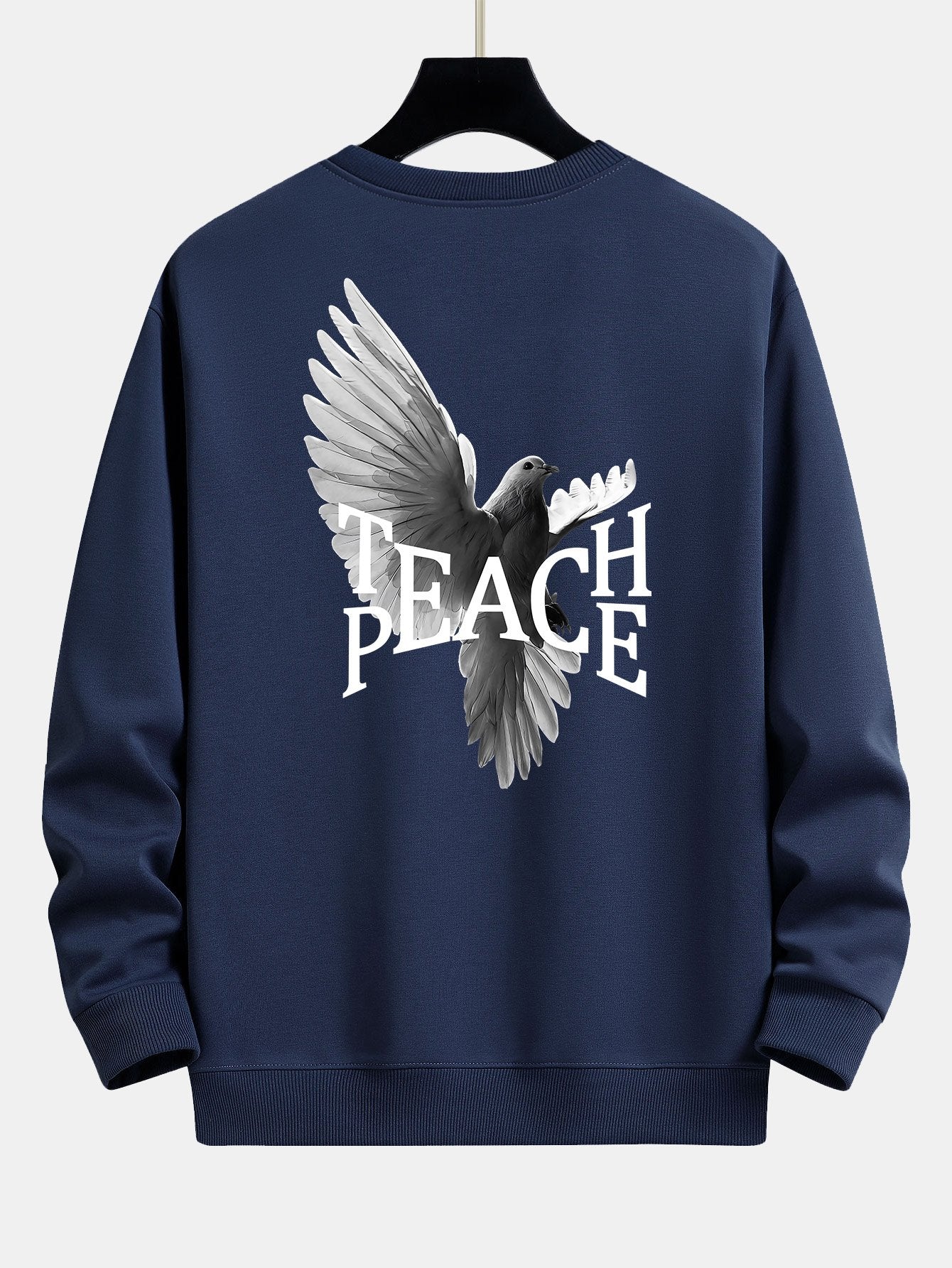 Sweat-shirt coupe décontractée à imprimé Peace Dove